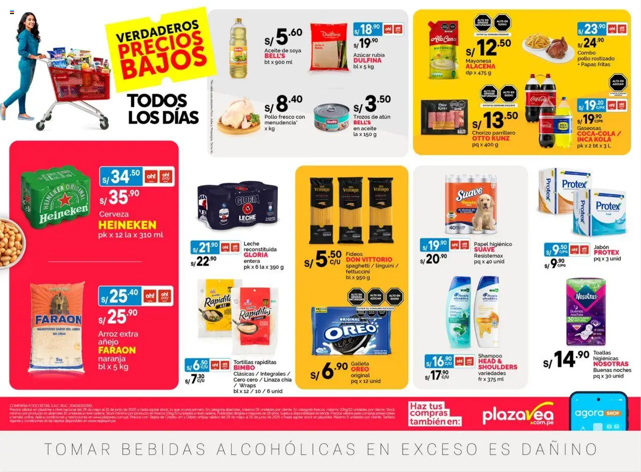 Plaza Vea Aviso Bomba Fds5 (29/05/2025 - 01/06/2025) - ofertas de hoy - número de página 1 - Jabón, Pollo, Cerveza, Arroz, Gaseosas, Papas, Azúcar, Tortillas