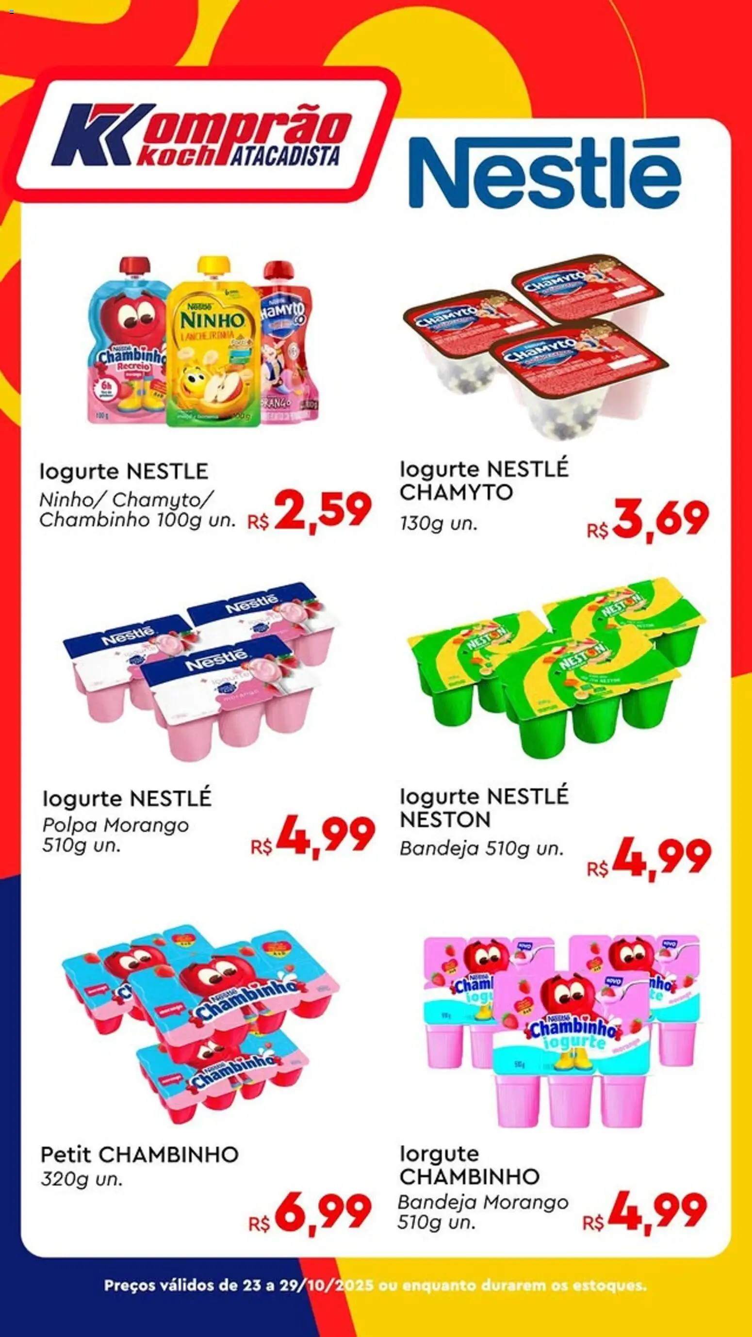 Pré-Visualização do folheto "Ofertas Nestlé" da loja Komprao Atacadista válido a partir de 23/10/2025 - Iogurte, Bandeja