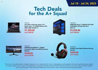 Preview of leaflet Weekly flyer from shop Canada Computers is valid from Jul 18, 2025