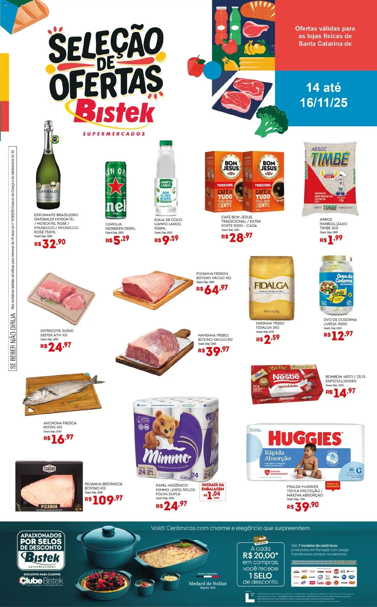 Pré-Visualização do folheto "Ofertas do Fim de Semana" da loja Bistek Supermercados válido a partir de 14/11/2025