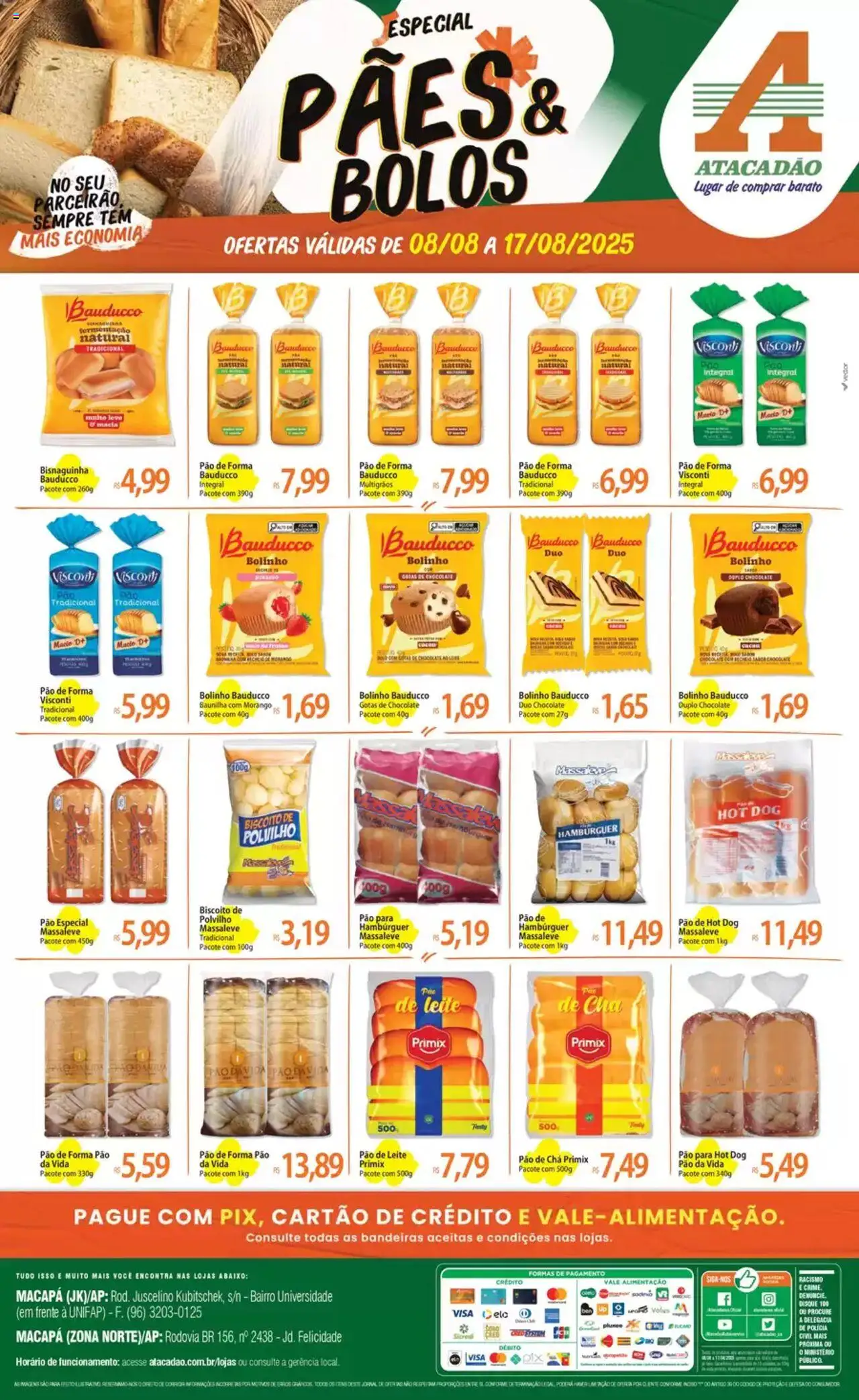 Atacadão folheto "Ofertas Pães e Baguetes" válido a partir de 08/08/2025 - número de página 1