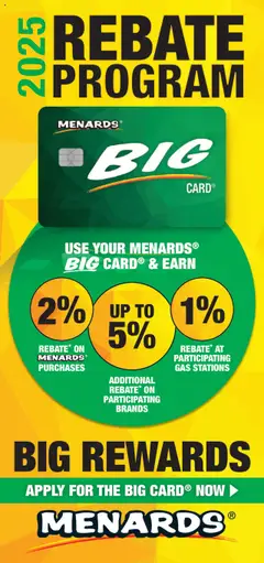 Ad Preview of Menards Big Rewards Catalog from 01/01/2025