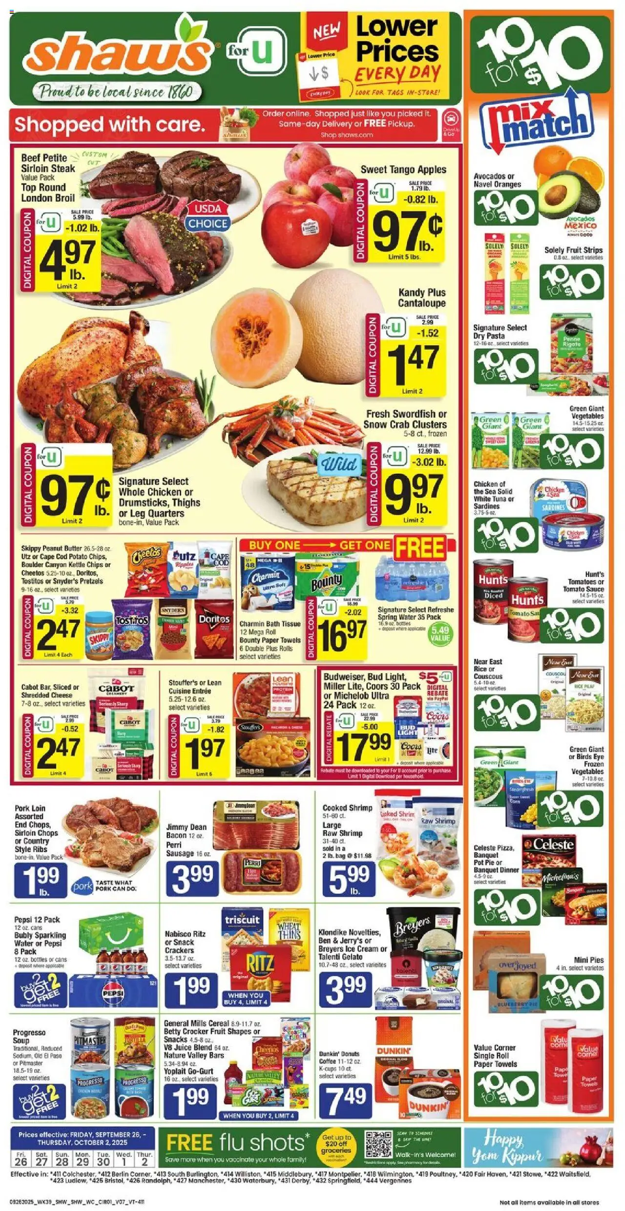 Shaw's Weekly Ad - VT from 09/26/2025 - Flyer - Page number 1