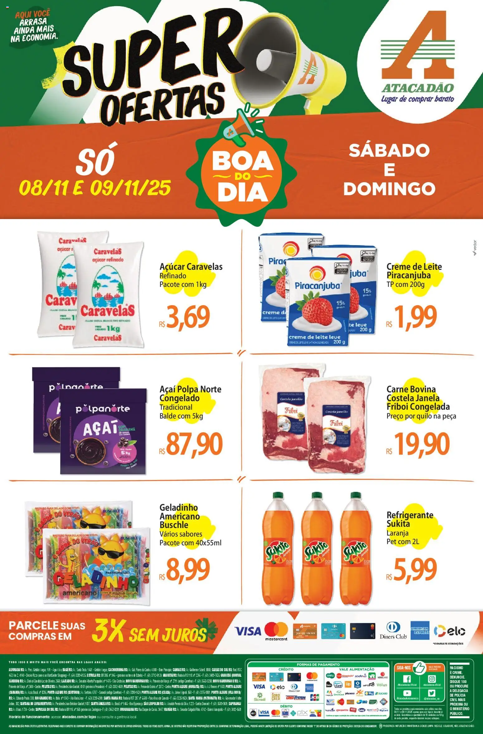 Pré-Visualização do folheto "Ofertas - RS" da loja Atacadão válido a partir de 08/11/2025