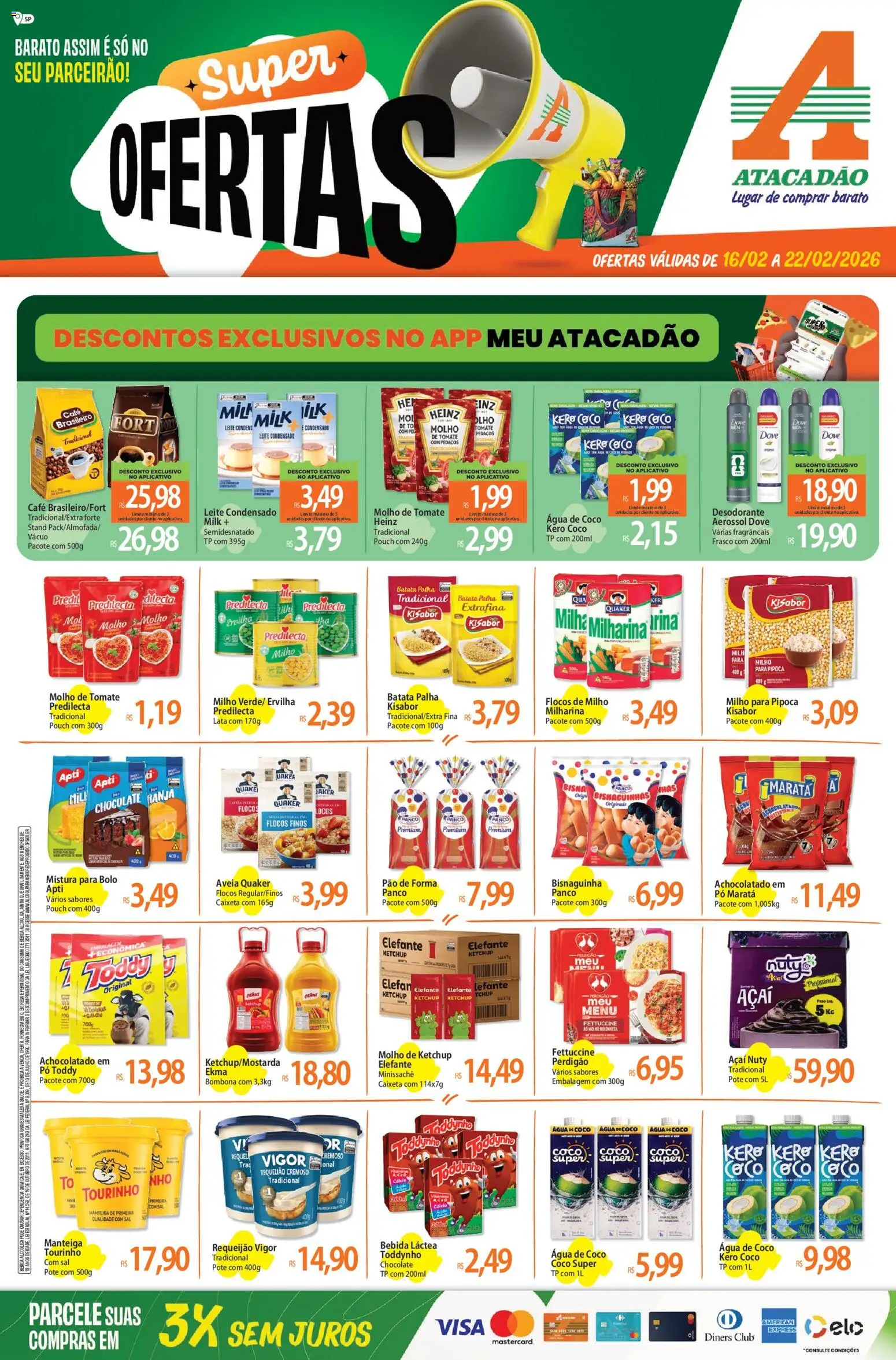 Pré-Visualização do folheto "Ofertas - SP" da loja Atacadão válido a partir de 16/02/2026