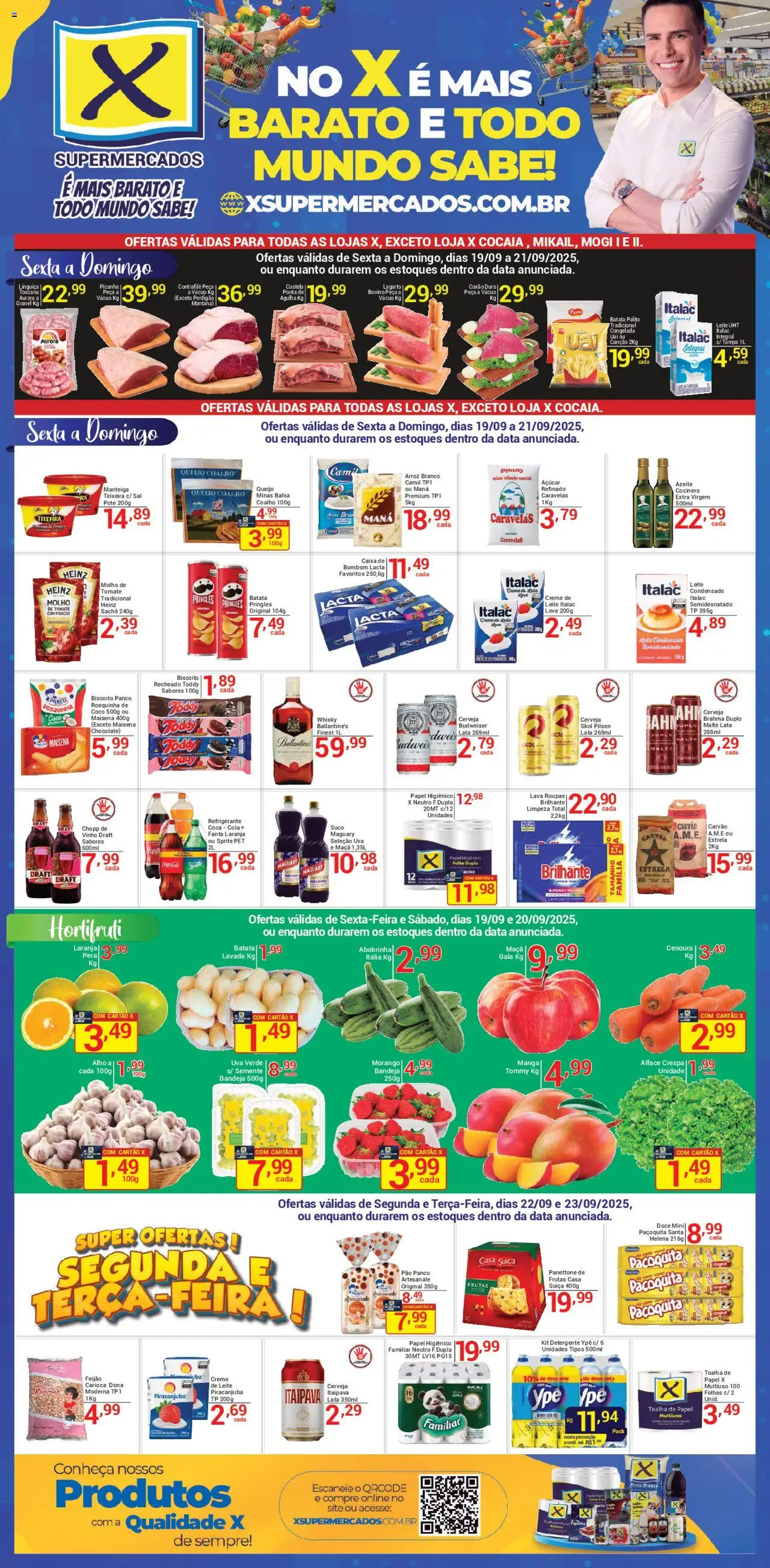 X Supermercados folheto "Ofertas da semana" válido a partir de 19/09/2025 - número de página 1
