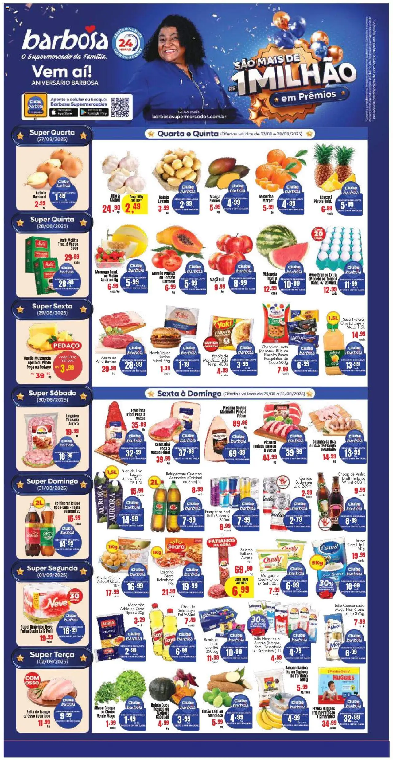 Barbosa Supermercados folheto "Ofertas Rede e Interior" válido a partir de 27/08/2025 - número de página 1