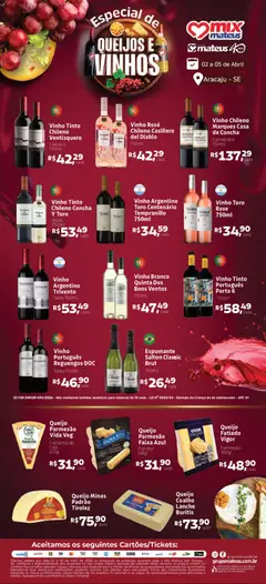 Pré-Visualização do folheto "Mateus ofertas Queijos e Vinhos" da loja Mateus válido a partir de 02/04/2026