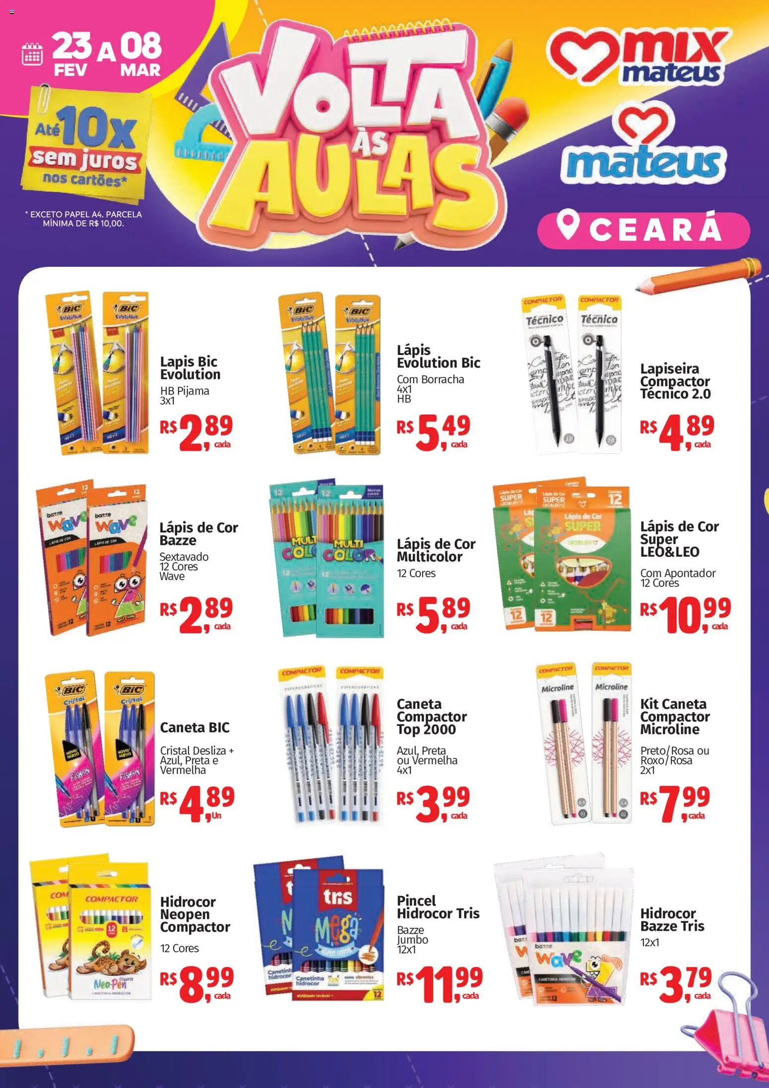 Pré-Visualização do folheto "Ofertas Voltas às Aulas" da loja Mateus válido a partir de 23/02/2026