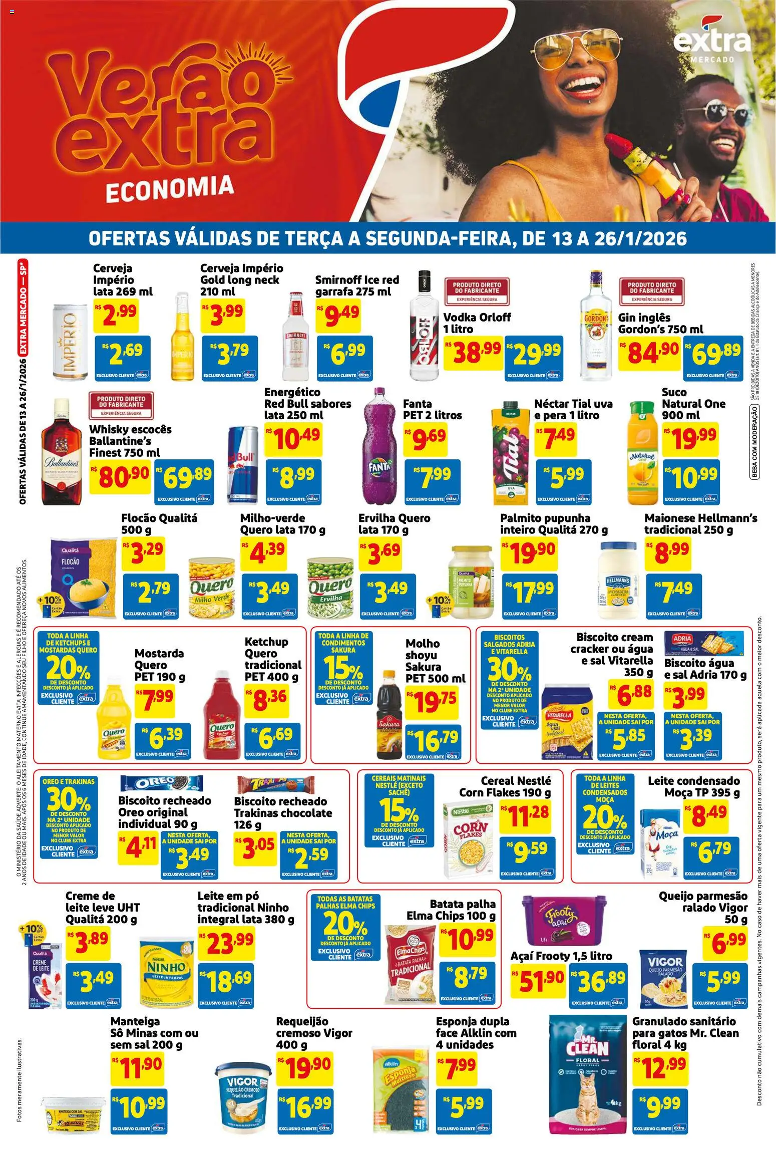 Pré-Visualização do folheto "Ofertas de Mercado Quinzenal" da loja Extra válido a partir de 13/01/2026