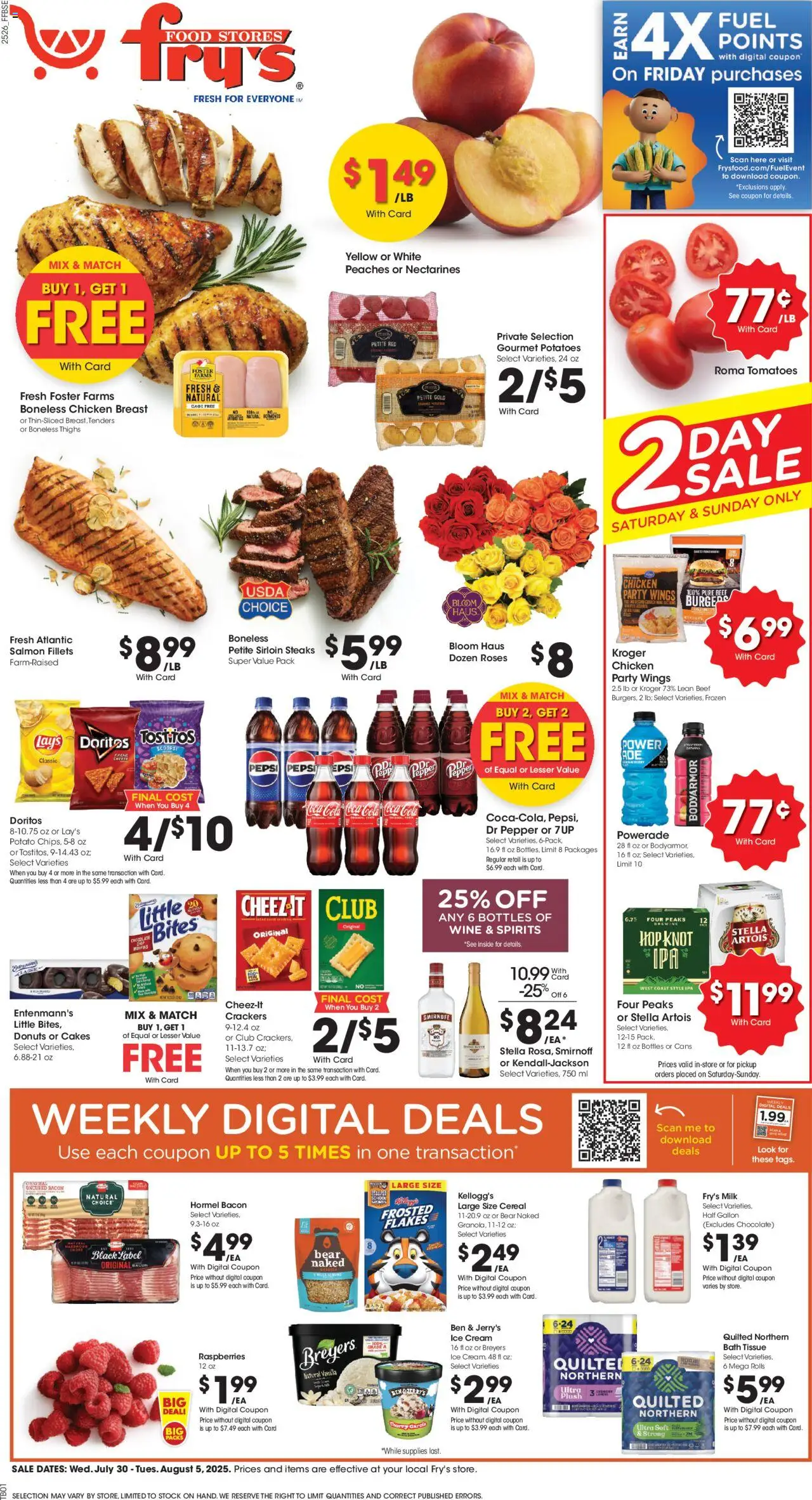 Fry's Food Weekly Ad from 07/30/2025 - Flyer - Page number 1