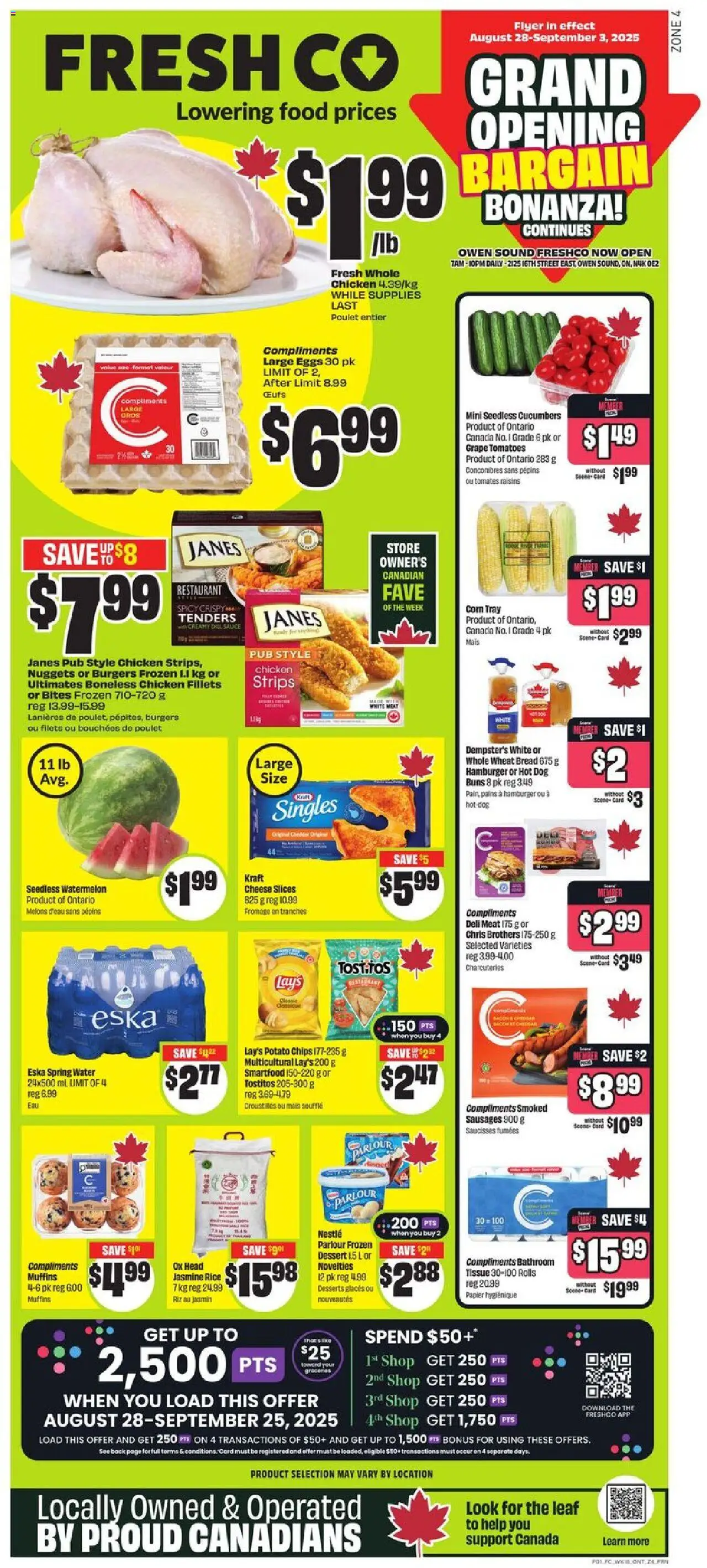 FreshCo flyer valid from Aug 28, 2025 - page number 1