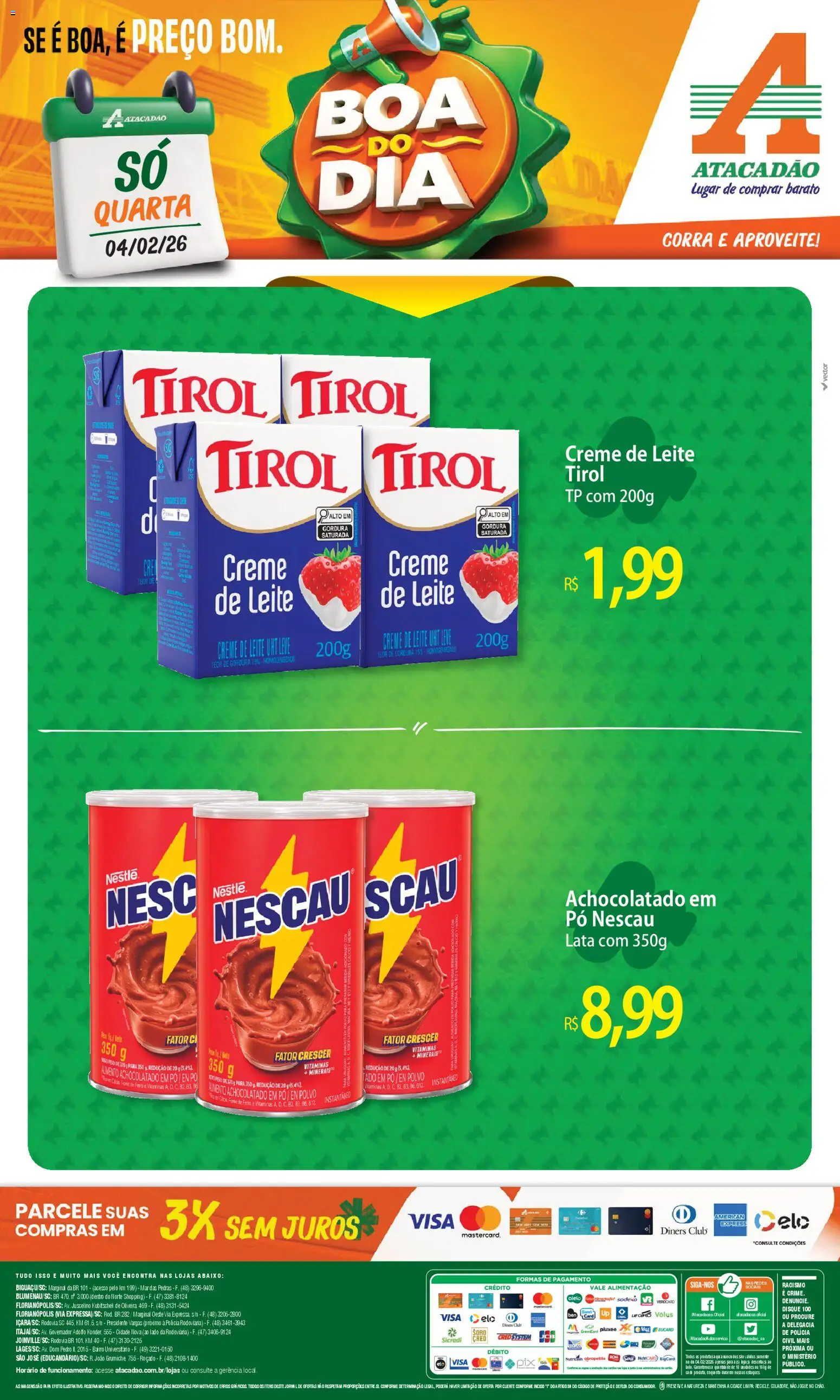 Pré-Visualização do folheto "Ofertas - SC" da loja Atacadão válido a partir de 04/02/2026