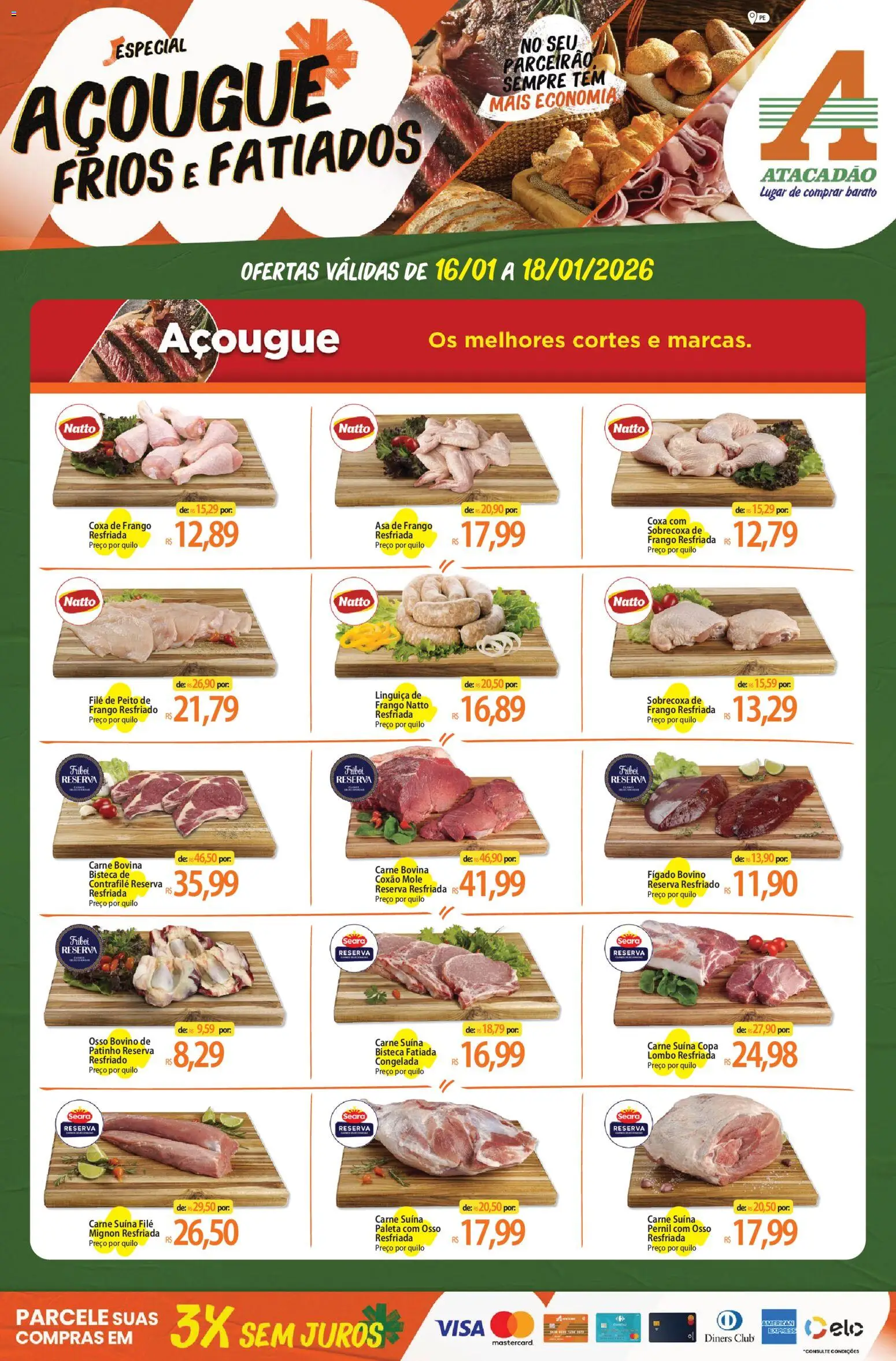 Pré-Visualização do folheto "Ofertas - PE" da loja Atacadão válido a partir de 16/01/2026