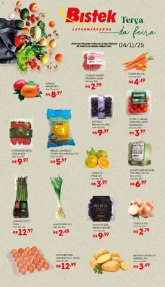 Pré-Visualização do folheto "Ofertas Hortifruti" da loja Bistek Supermercados válido a partir de 04/11/2025