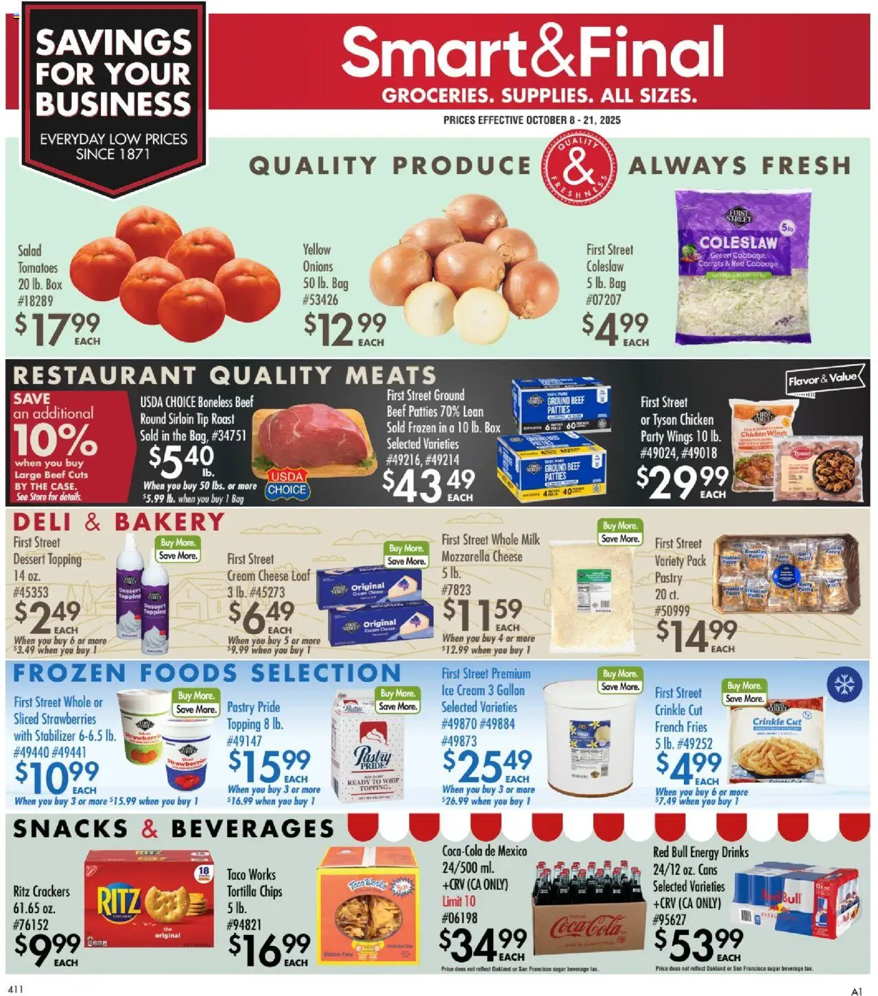 Smart & Final Business & Club Saving from 10/07/2025 - Flyer - Page number 1
