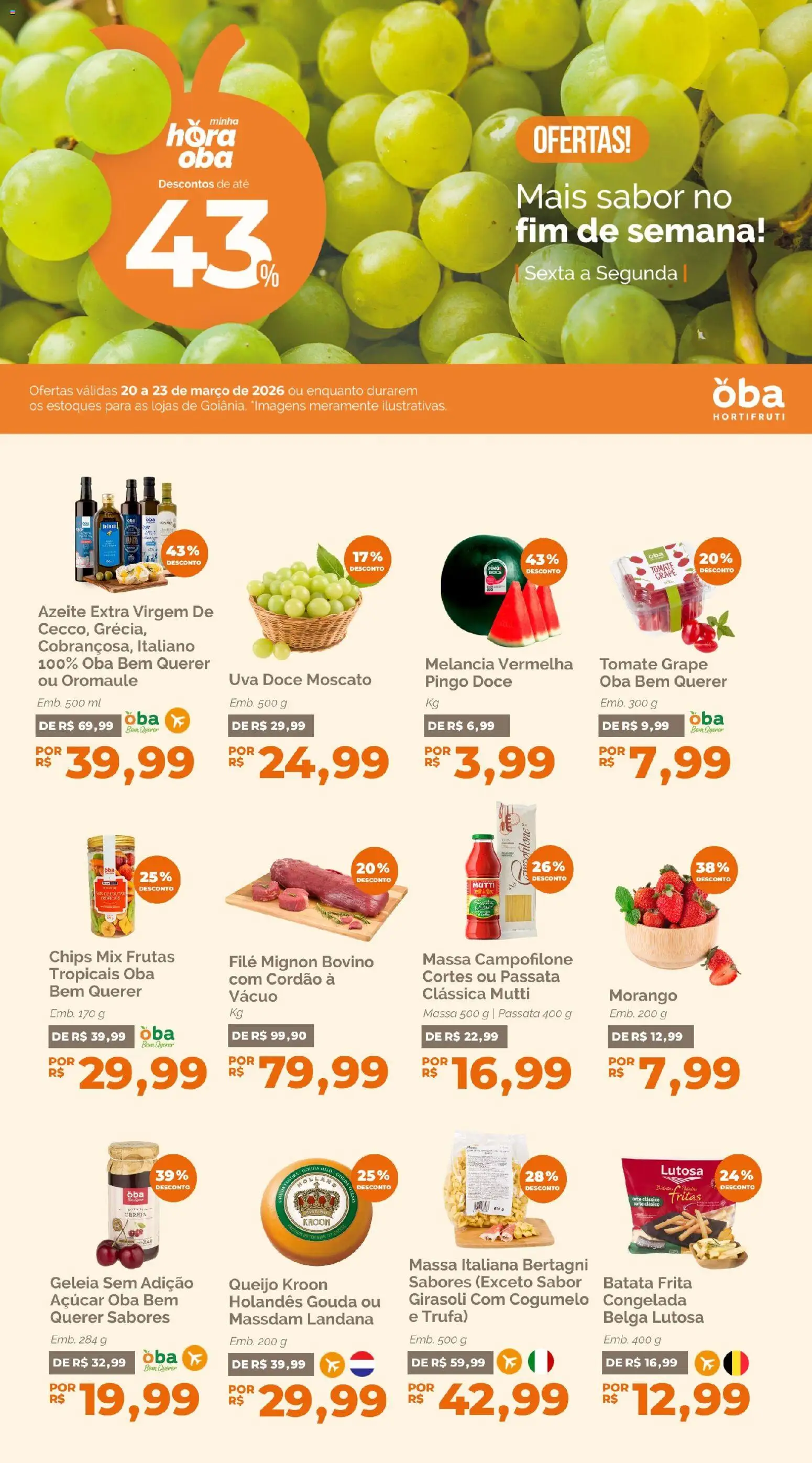 Pré-Visualização do folheto "Oba Hortifruti - Ofertas da semana" da loja Oba Hortifruti válido a partir de 20/03/2026
