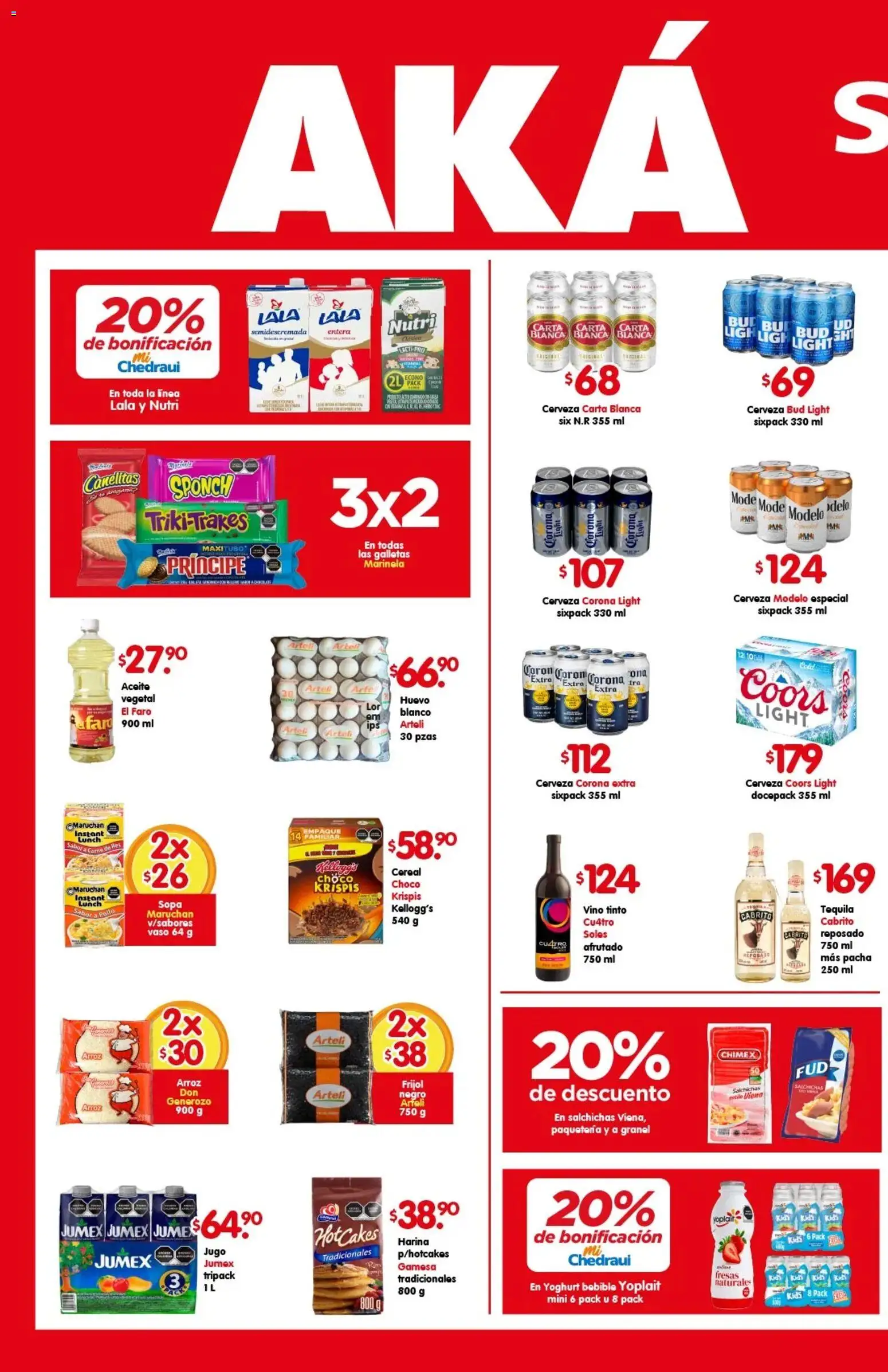 Vista previa las ofertas de la tienda Arteli - Folleto Aká Superbodegas Foraneas desde el 16/01/2026 - Cerveza, Fresas, Jugo, Aceite, Vino, Harina, Sopa, Corona Extra