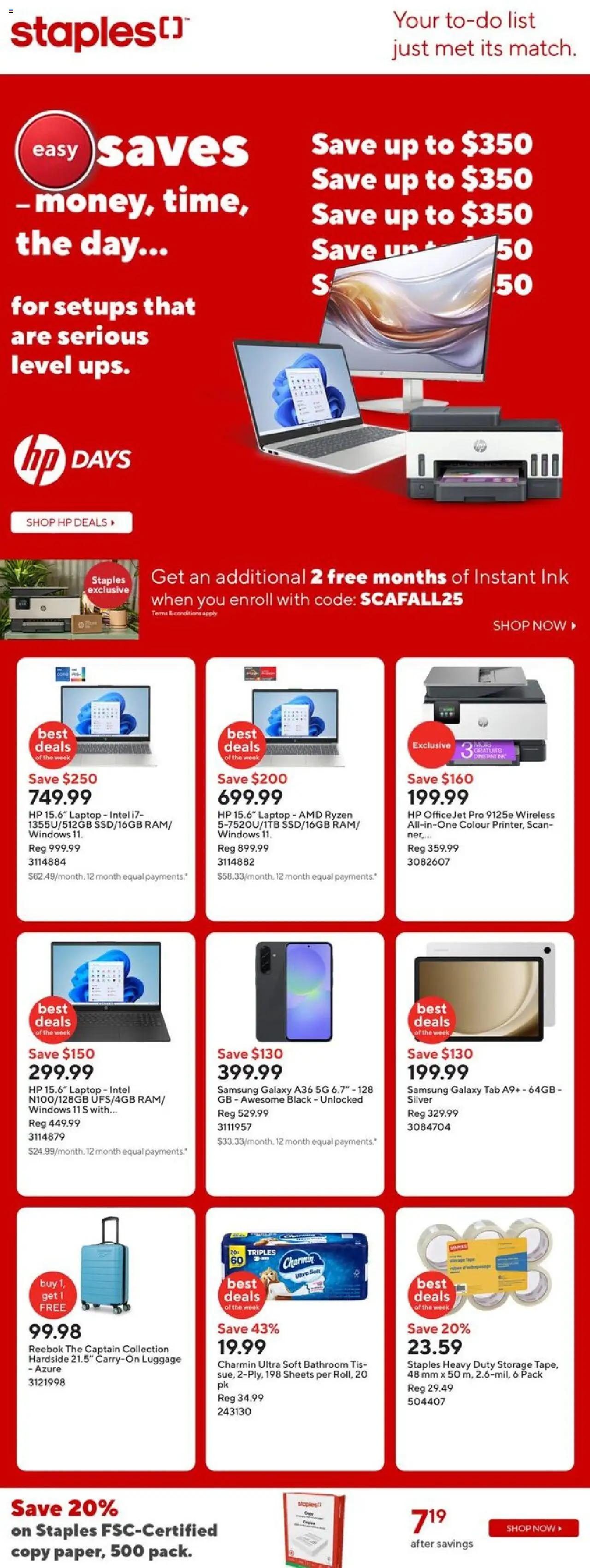 Staples flyer valid from Oct 17, 2025 - page number 1