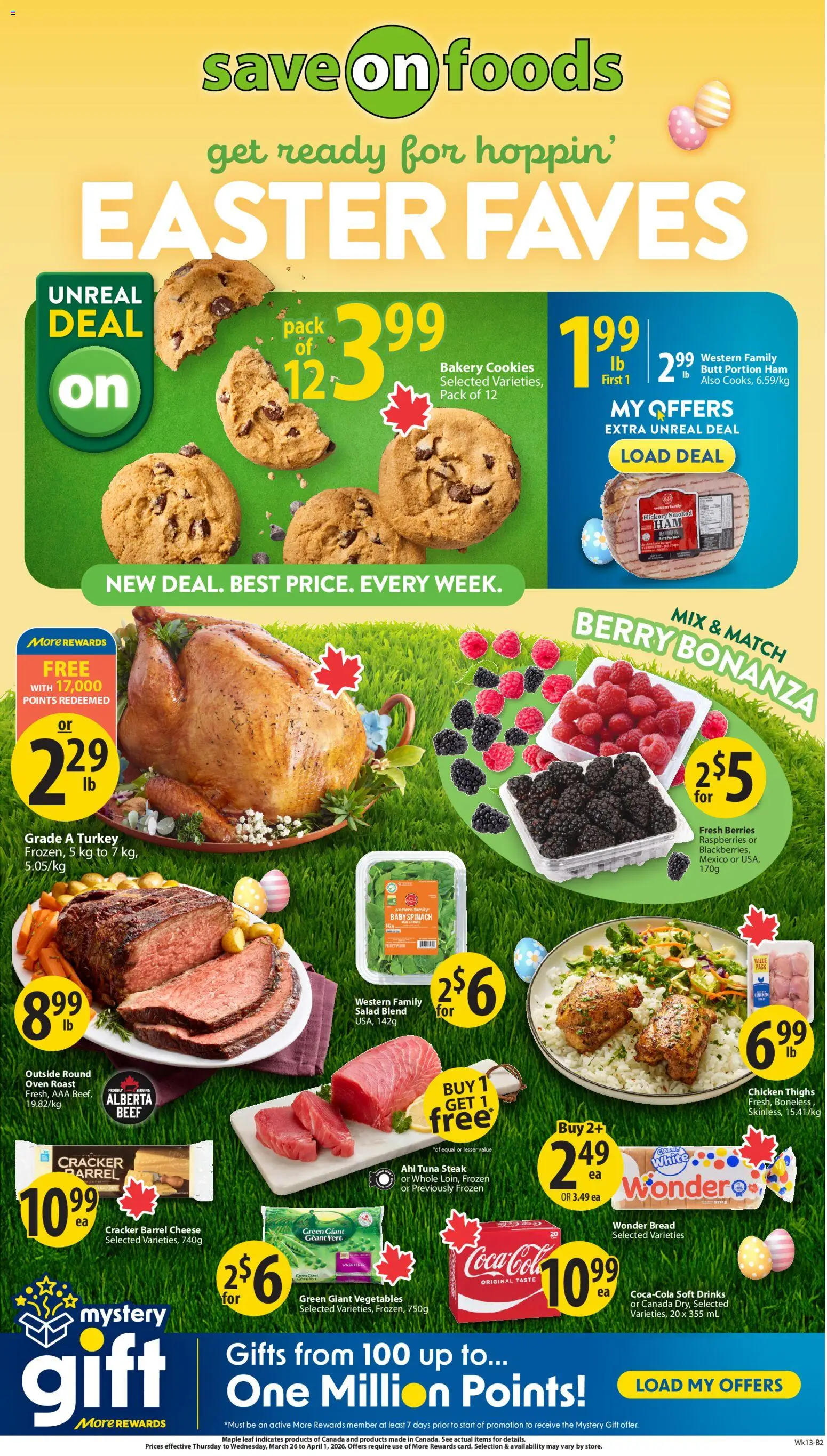 Preview of leaflet Save on foods flyer - AB from shop Save on foods is valid from Mar 26, 2026