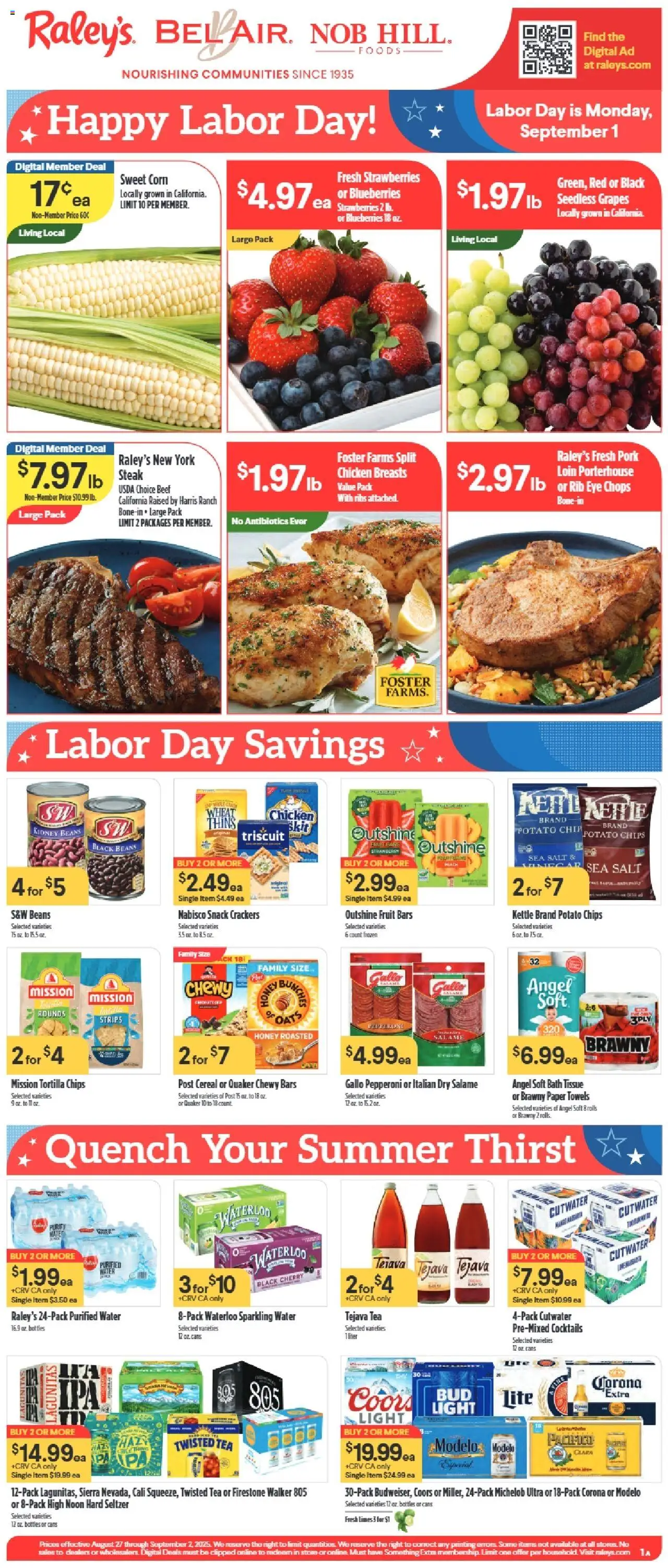 Raley's Weekly Ad from 08/27/2025 - Flyer - Page number 1