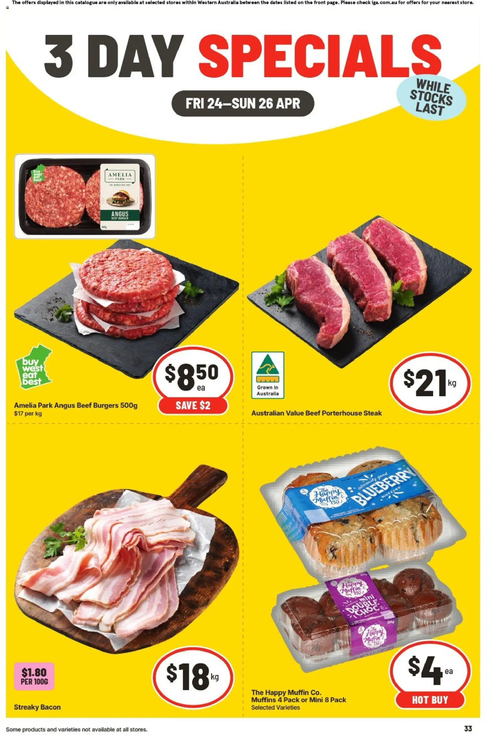 Preview of catalogue IGA 3 Day Specials WA from shop IGA valid 24/04/2026