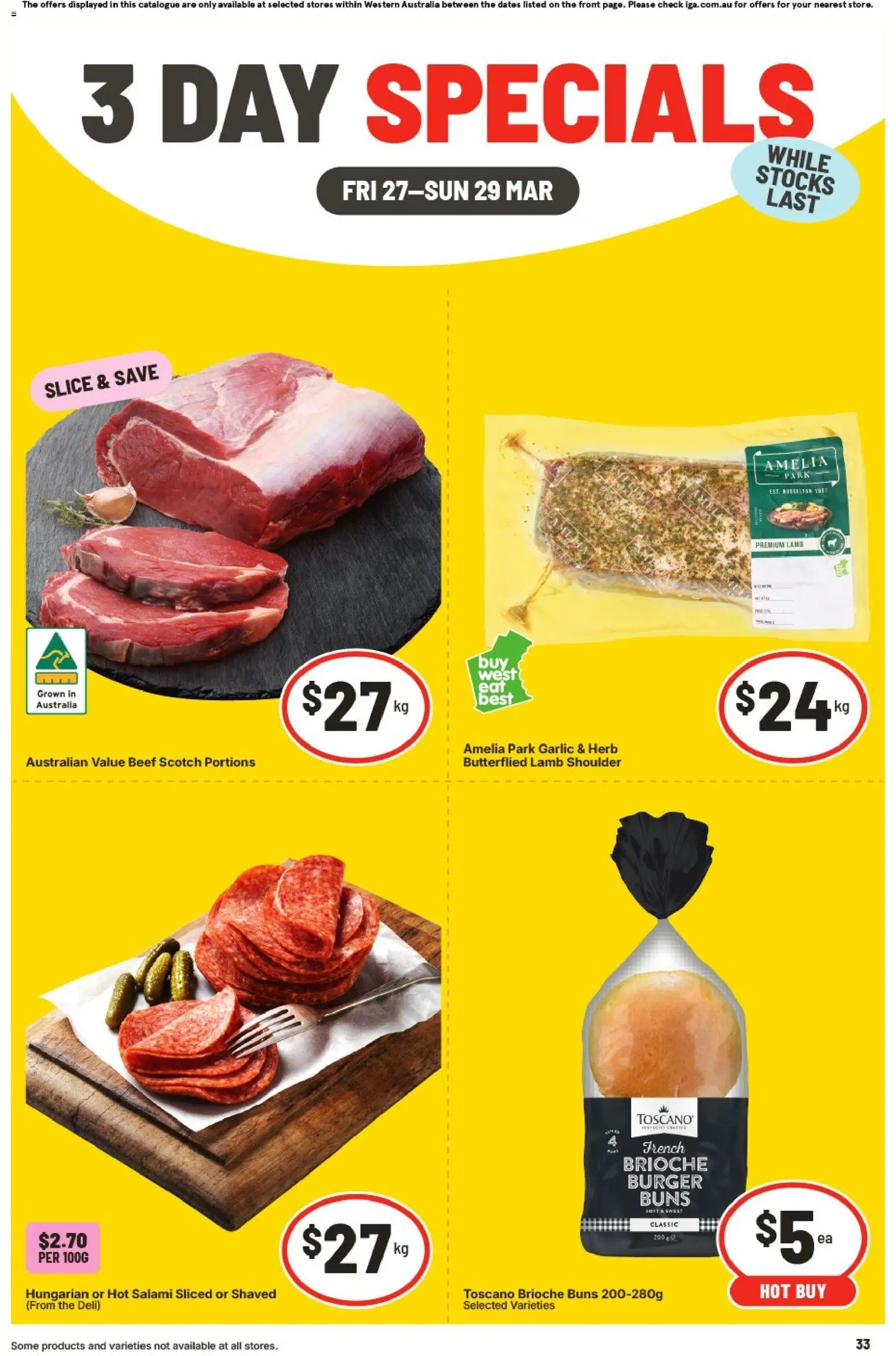 Preview of catalogue IGA 3 Day Specials WA from shop IGA valid 27/03/2026