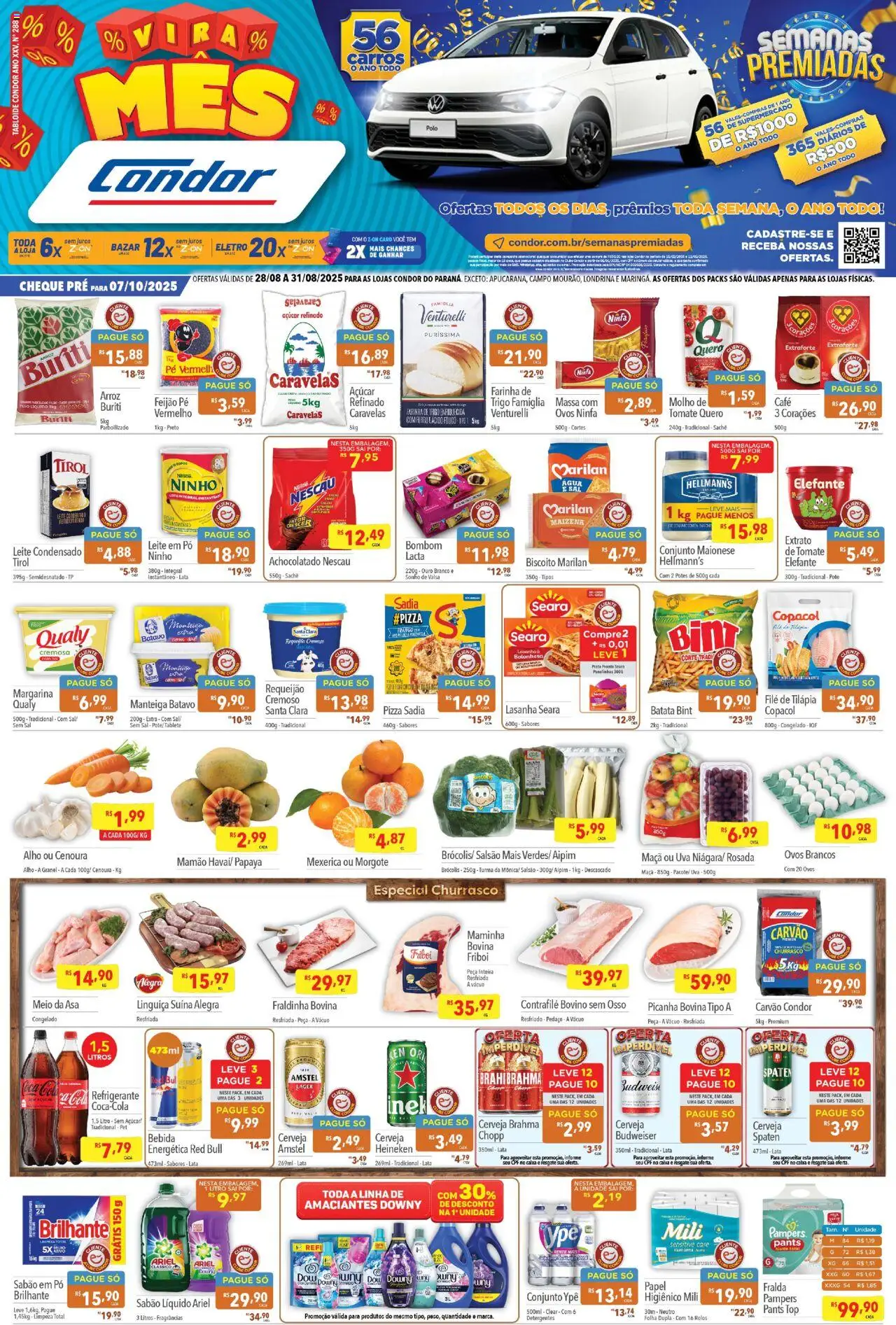 Supermercados Condor folheto "Ofertas Vira Mes" válido a partir de 28/08/2025 - número de página 1