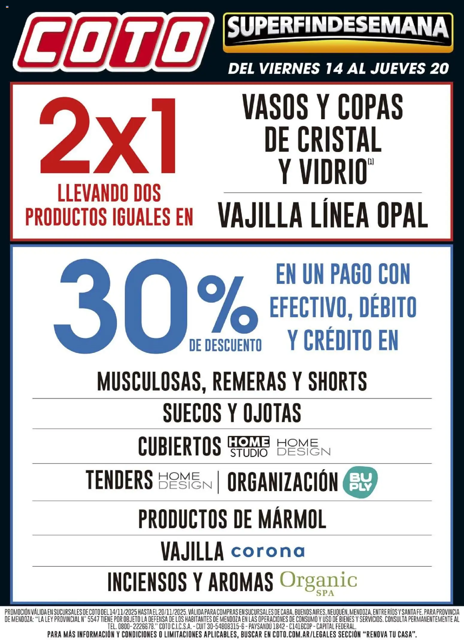 Vista previa del folleto de la tienda Coto válido desde el 14/11/2025 - Ojotas, Vajilla, Vasos
