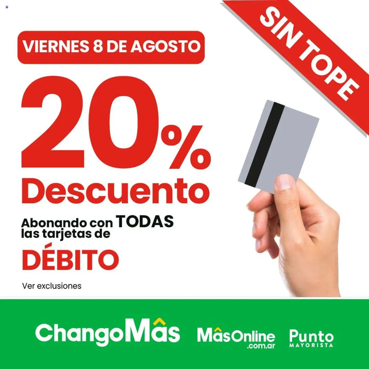 Punto Mayorista 20% de descuento del 08/08/2025 Online