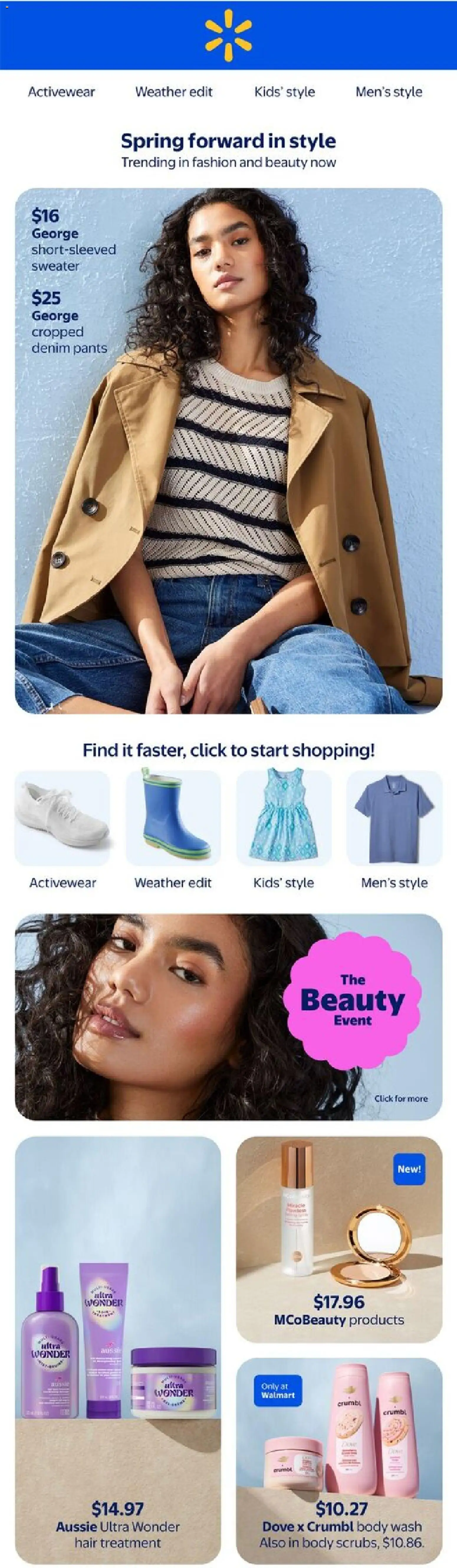 Preview of leaflet Walmart flyer - Spring forward in style from shop Walmart is valid from Mar 05, 2026