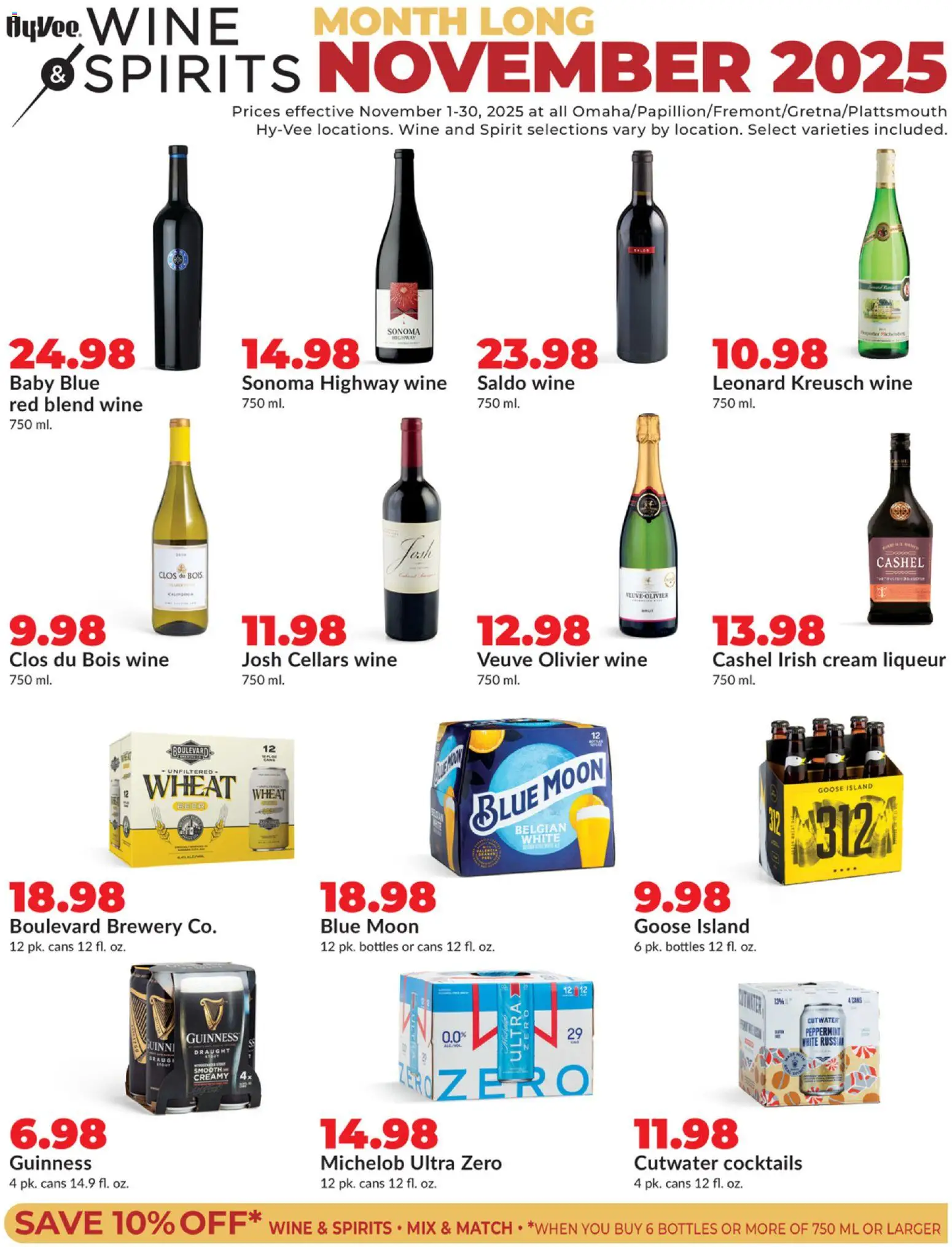 Ad Preview of HyVee Wine & Spirits Monthlong from 11/01/2025