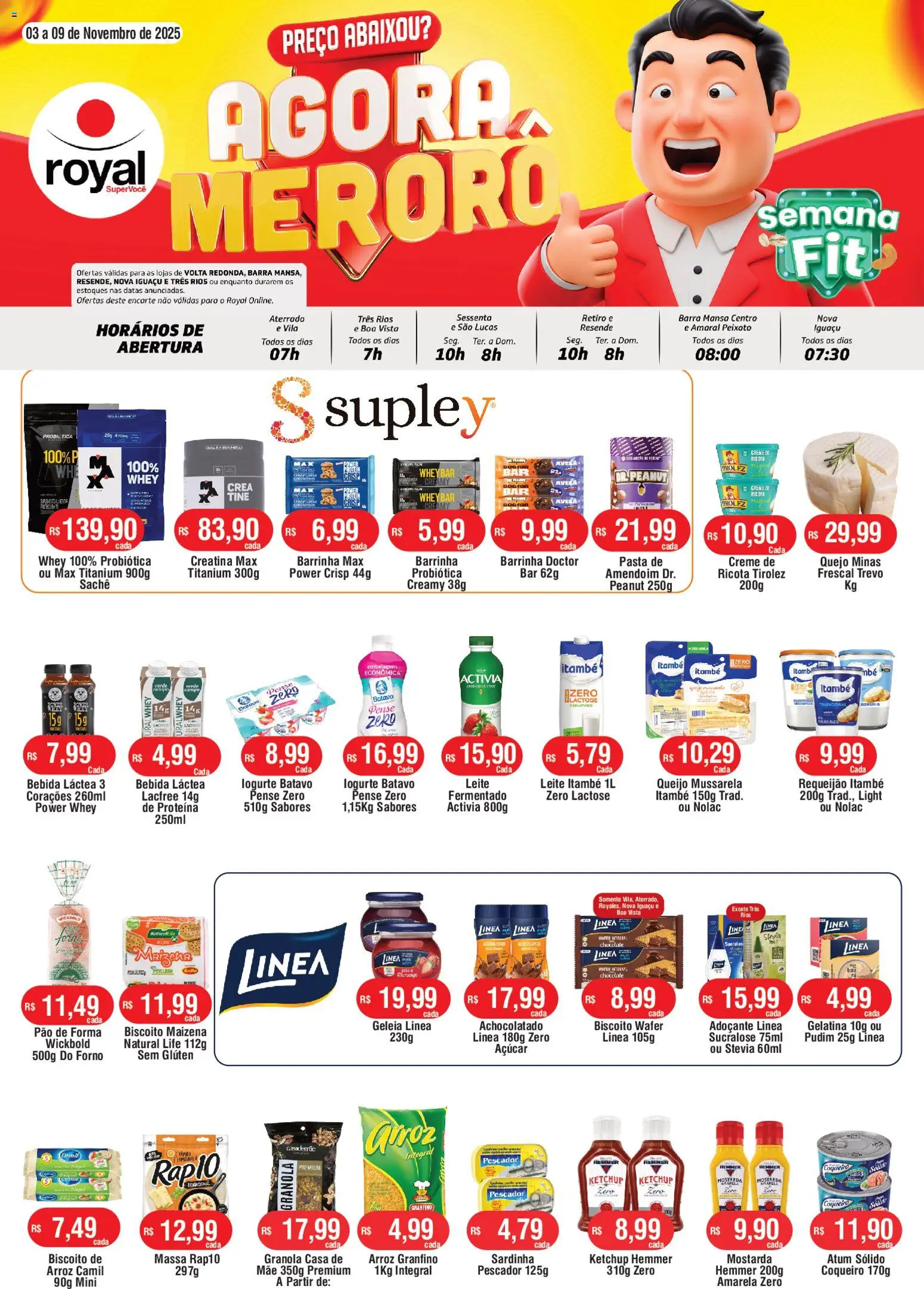 Pré-Visualização do folheto "Ofertas Semana Fit" da loja Royal Supermercados válido a partir de 03/11/2025