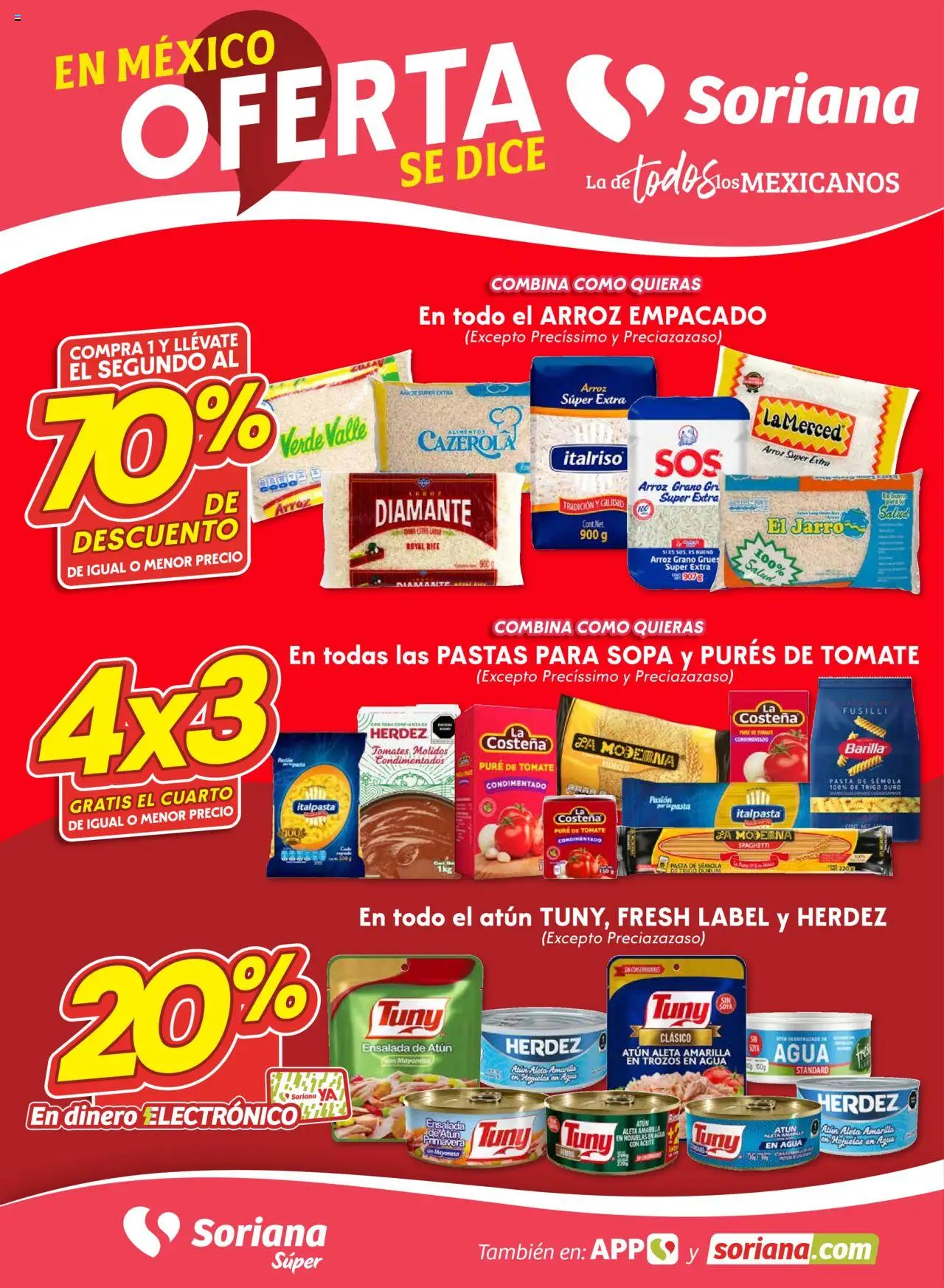 Fin de Semana Súper: Ags, Nay, Jal, Qro, Col, Mich, Gto, Hgo, Tlax, Mor, Pue, Gro, Oax, Edo. de Mex, Valle de México, Zac y SLP Soriana y sus promociones válidas desde el 07/08/2025 - Número de página 1