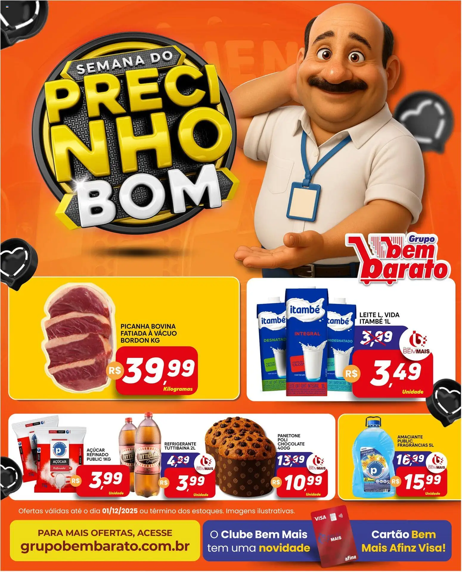 Pré-Visualização do folheto "Ofertas da semana" da loja Supermercado Bem Barato válido a partir de 25/11/2025