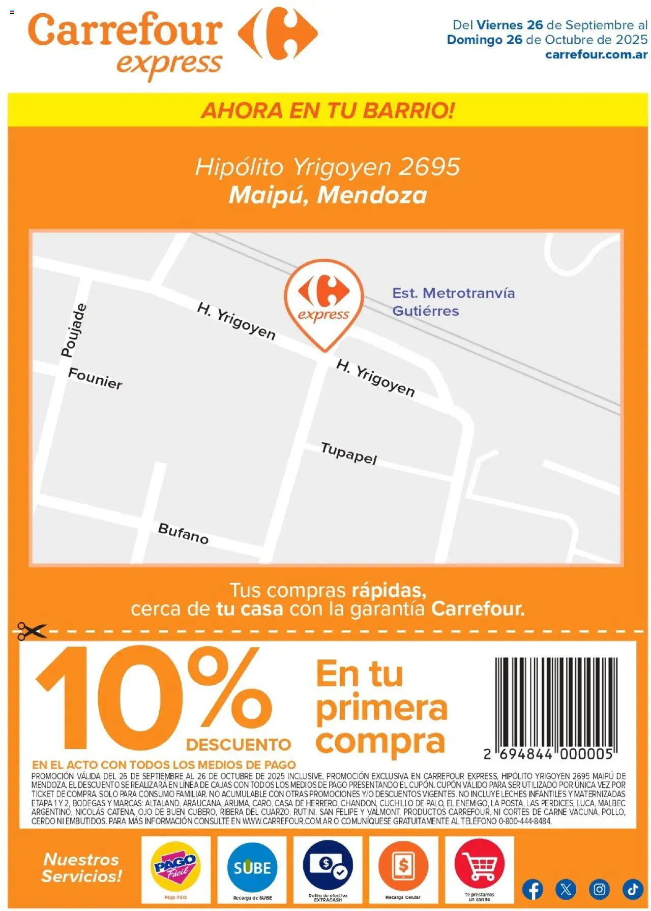 Carrefour Express | Hipólito Yrigoyen 2695 Maipú, Mendoza del 26/09/2025 >> Catálogo