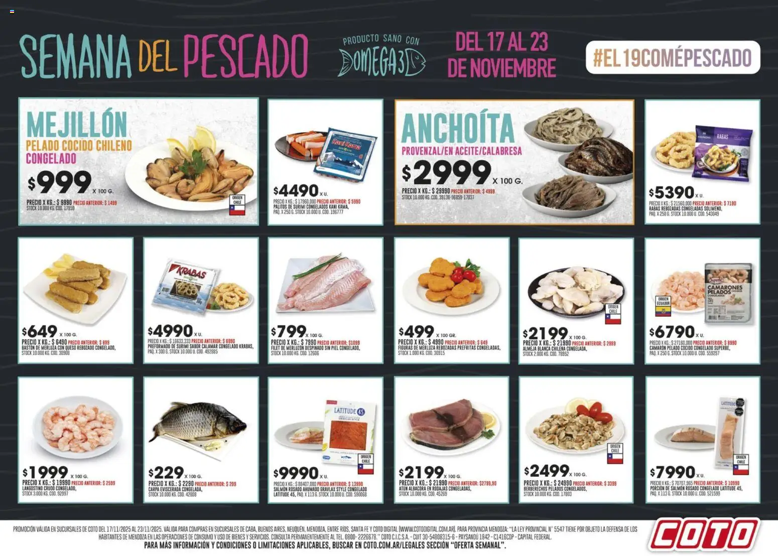 Vista previa del folleto de la tienda Coto válido desde el 17/11/2025 - Queso, Pescado, Carpa, Atún, Salmón