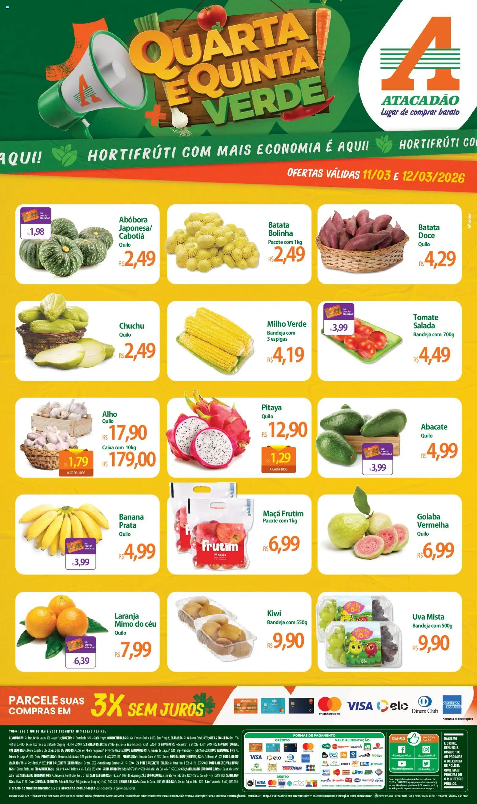 Pré-Visualização do folheto "Atacadão ofertas - RS" da loja Atacadão válido a partir de 11/03/2026