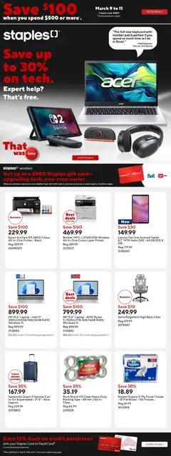 Preview of leaflet Staples weekly flyer / circulaire from shop Staples is valid from Mar 06, 2026