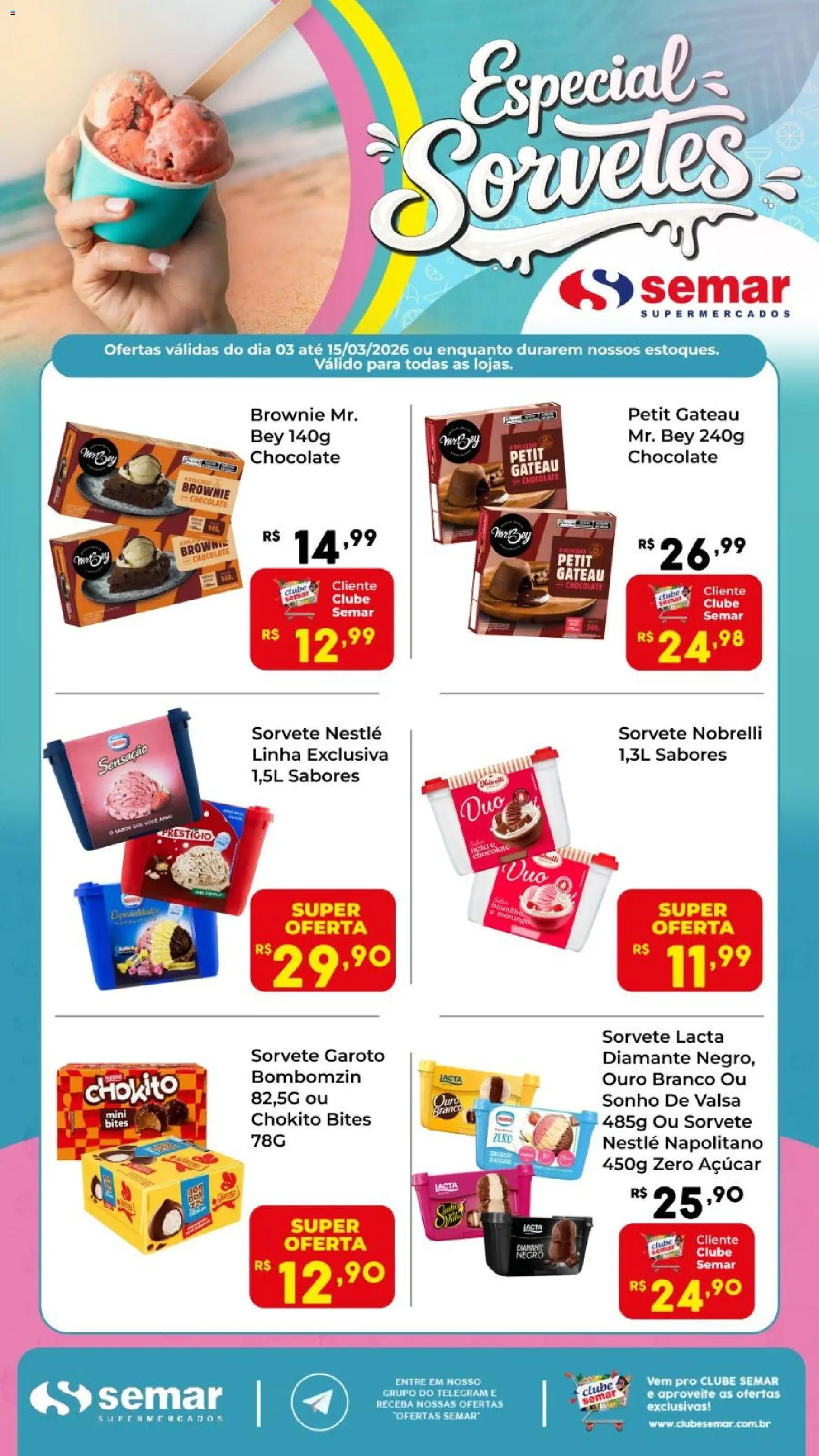 Pré-Visualização do folheto "Semar Supermercado ofertas Sorvetes " da loja Semar Supermercado válido a partir de 03/03/2026