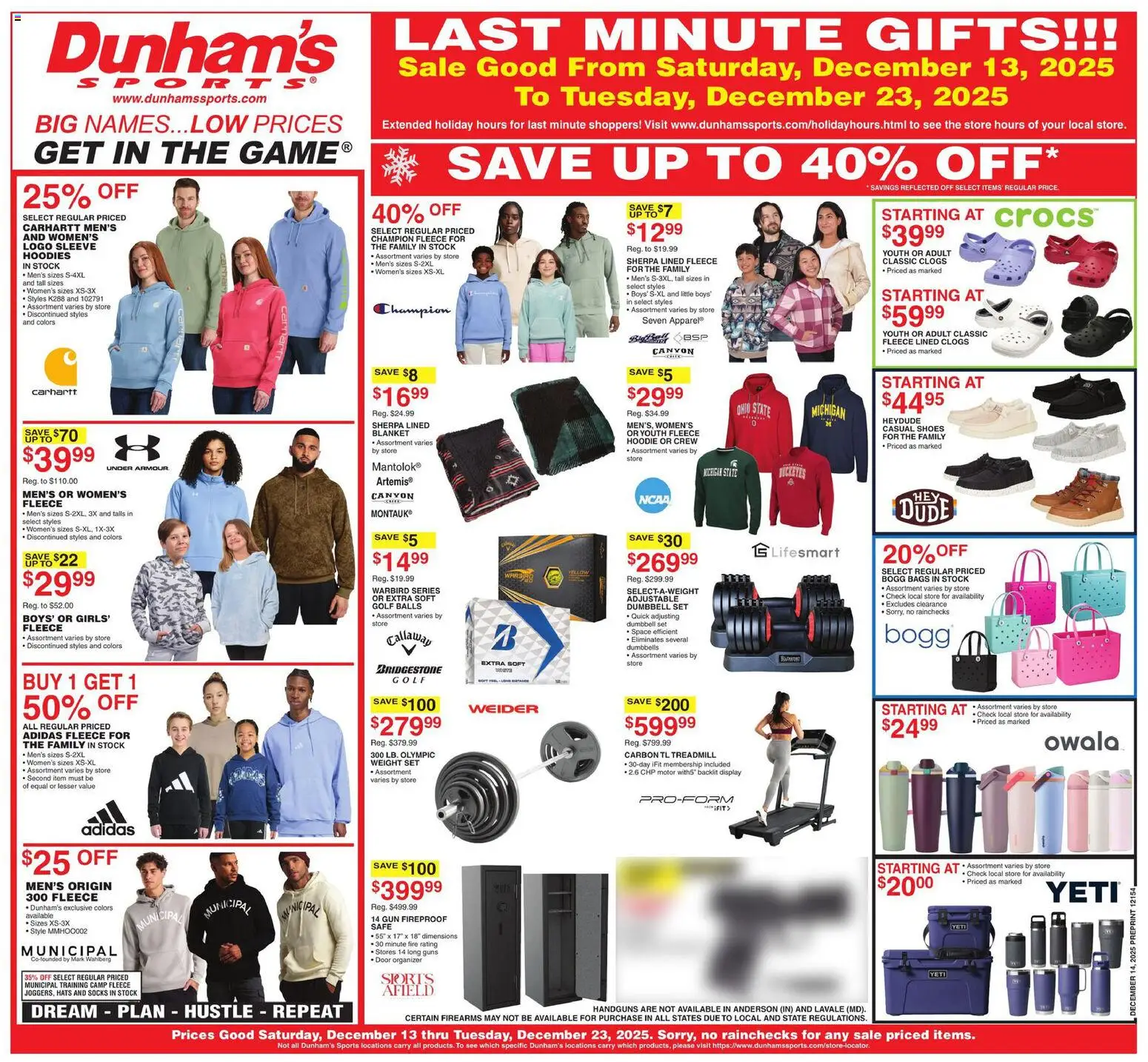 Ad Preview of Dunham's Sports Weekly Ad from 12/13/2025