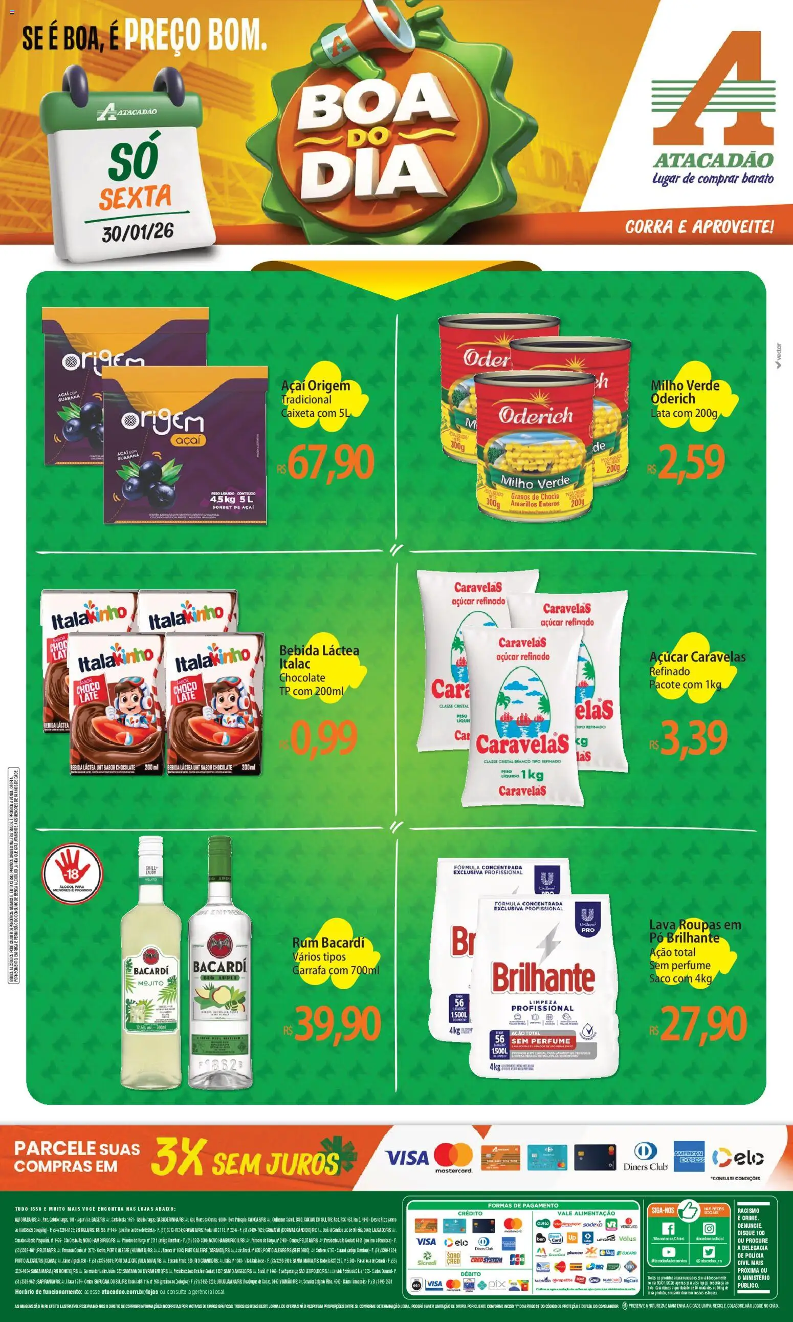 Pré-Visualização do folheto "Ofertas - RS" da loja Atacadão válido a partir de 30/01/2026