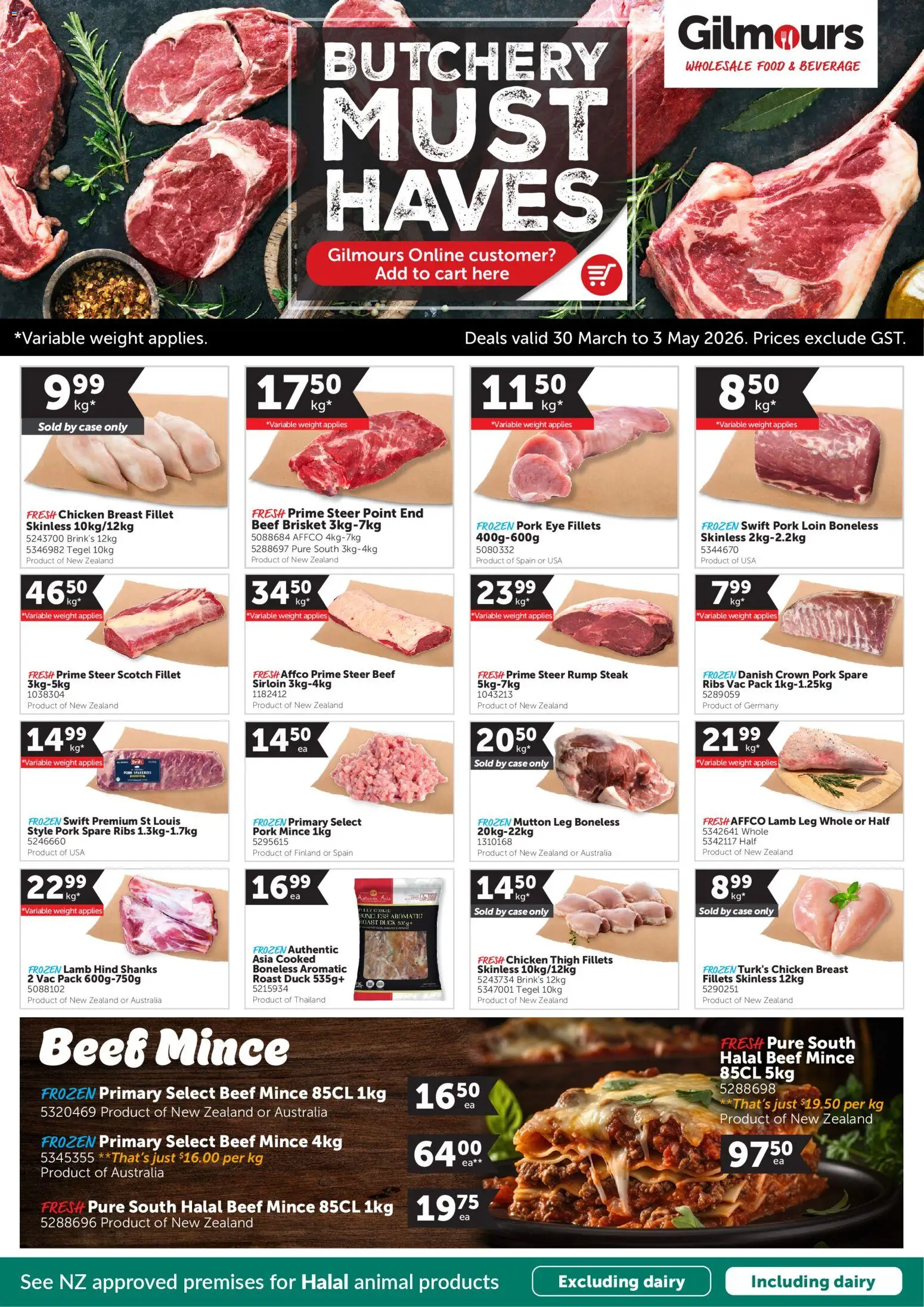 Preview of catalogue Gilmours Butchery Must Haves from shop Gilmours valid 30 Mar 2026