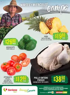 Vista previa las ofertas de la tienda Soriana - Martes y Miércoles del Campo Súper: Ags, Nay, Jal, Qro, Col, Mich, Gto, Hgo, Tlax, Mor, Pue, Gro, Oax, Edo. de Mex, Vall desde el 14/10/2025 