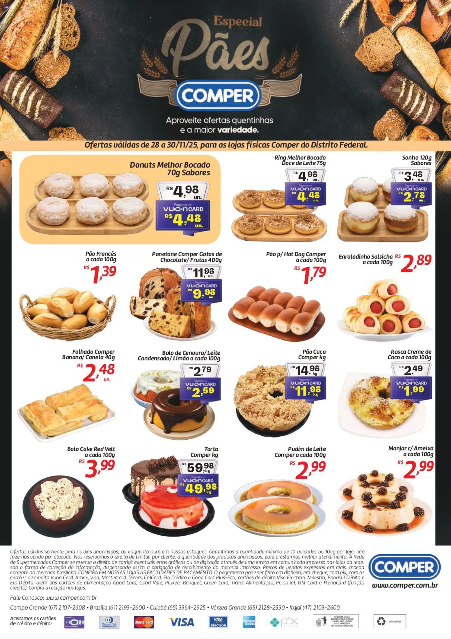 Pré-Visualização do folheto "Ofertas Especial Pães" da loja Comper válido a partir de 28/11/2025