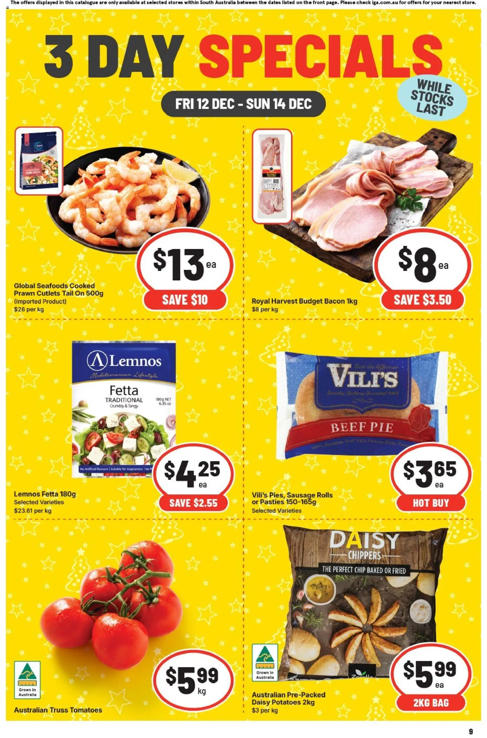 Preview of catalogue 3 Day Specials SA from shop IGA valid 12/12/2025