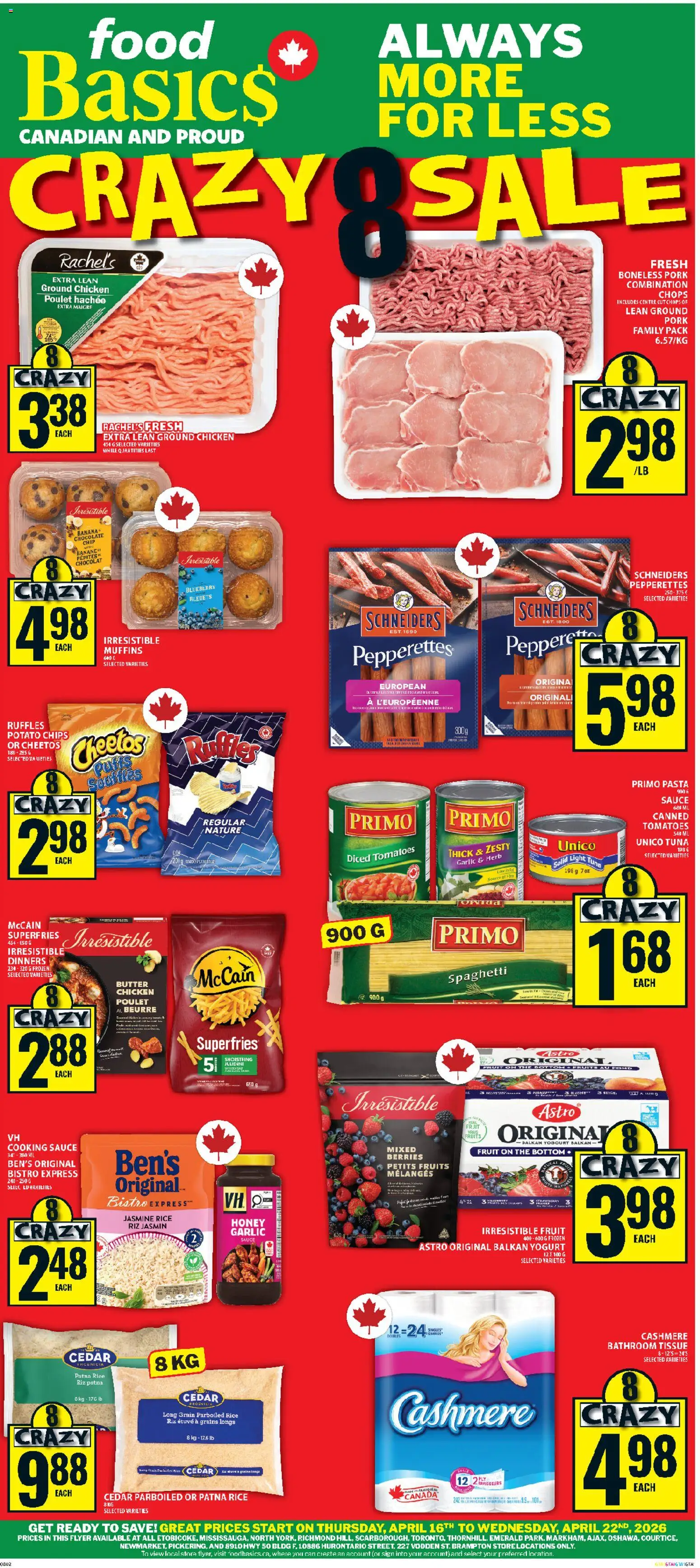 Preview of leaflet Food Basics weekly flyer - Ajax from shop Food Basics is valid from Apr 16, 2026