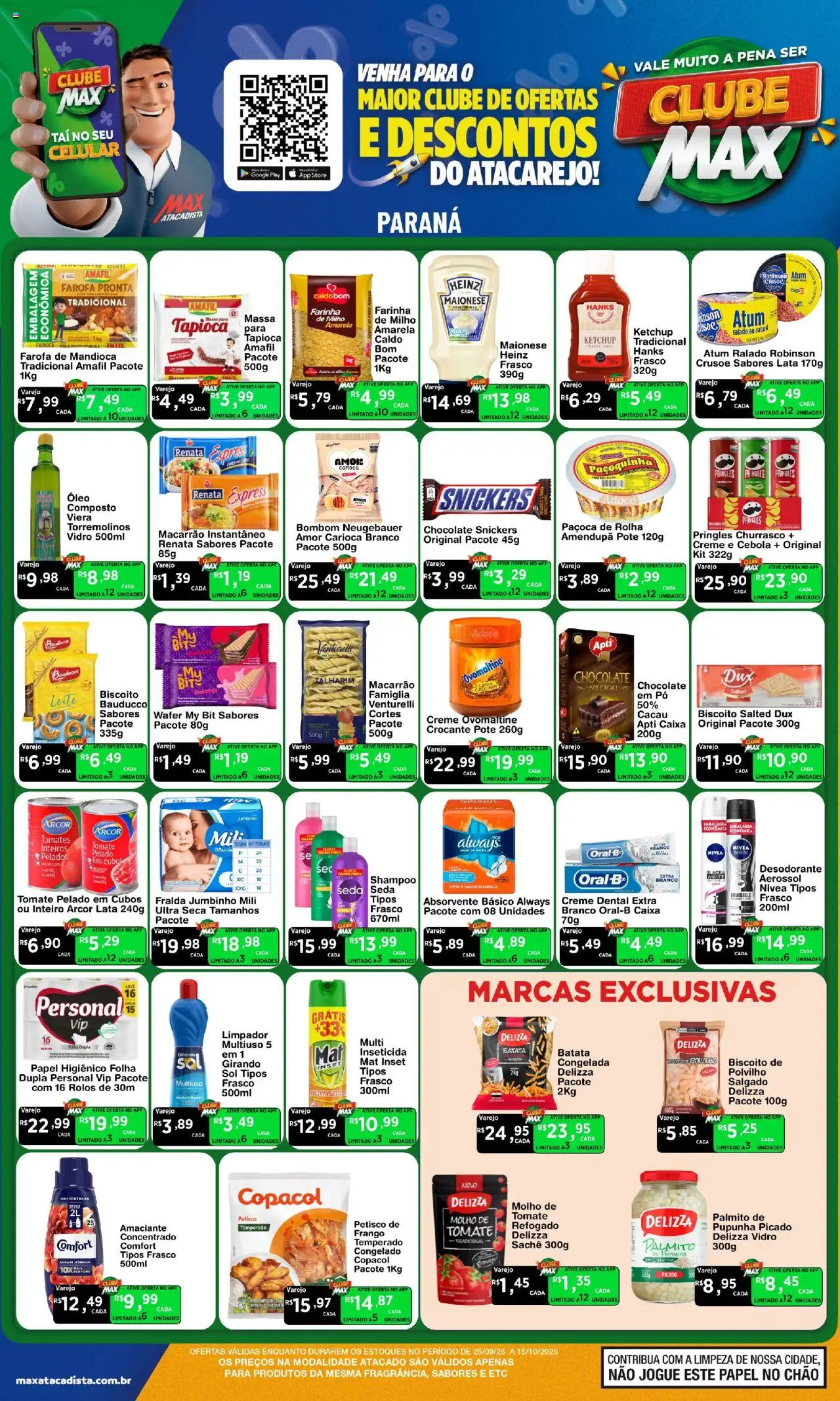 Max Atacadista folheto "Ofertas Clube" válido a partir de 25/09/2025 - número de página 1