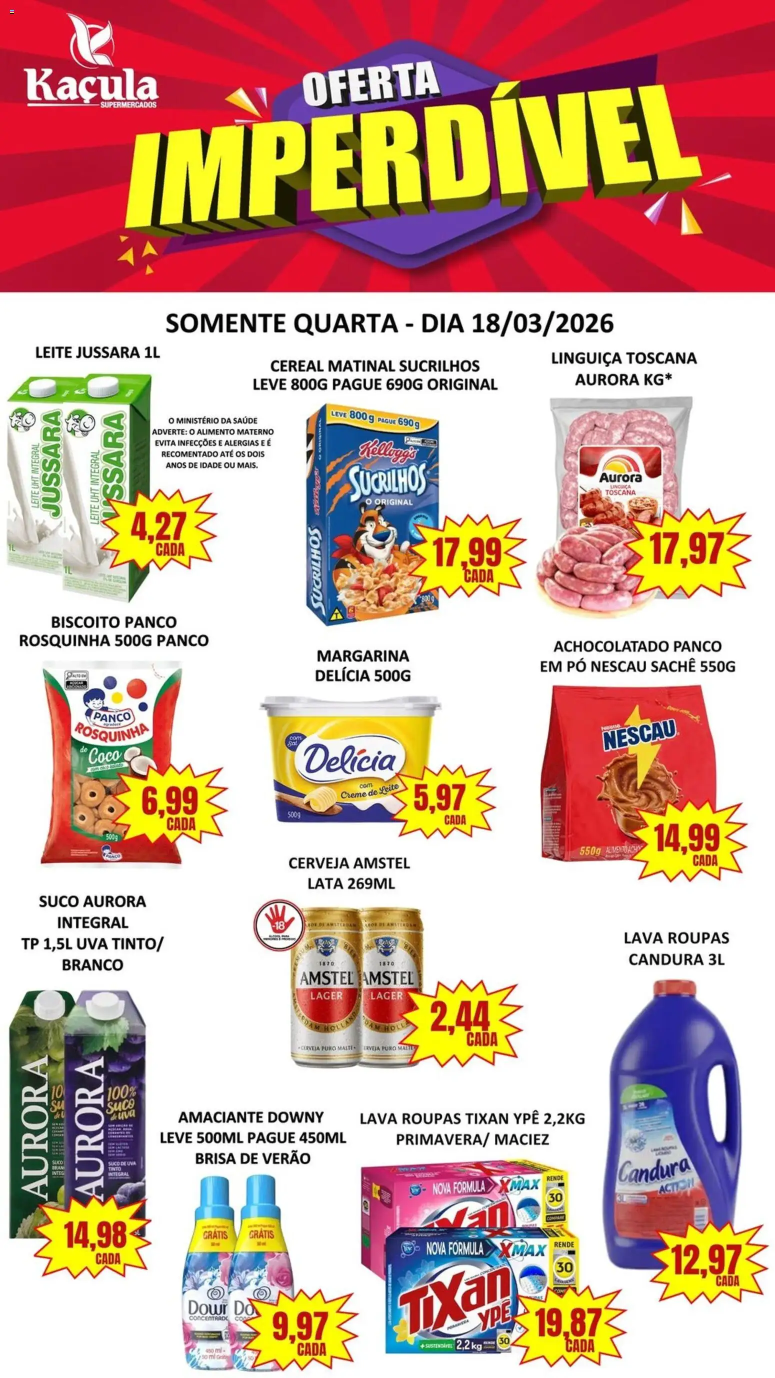 Pré-Visualização do folheto "Kaçula ofertas Imperdível" da loja Kaçula válido a partir de 18/03/2026