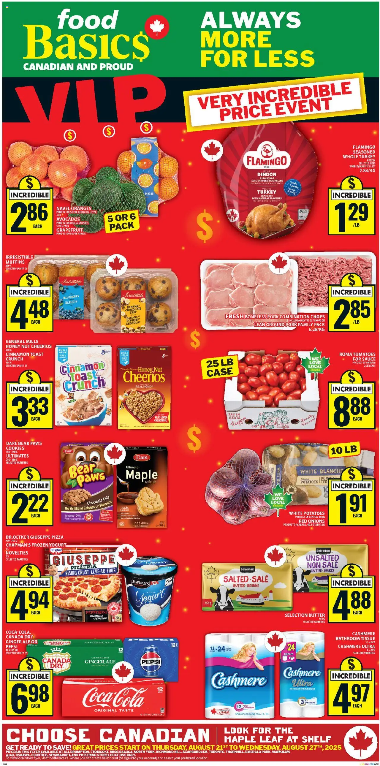 Food Basics flyer valid from Aug 21, 2025 - page number 1